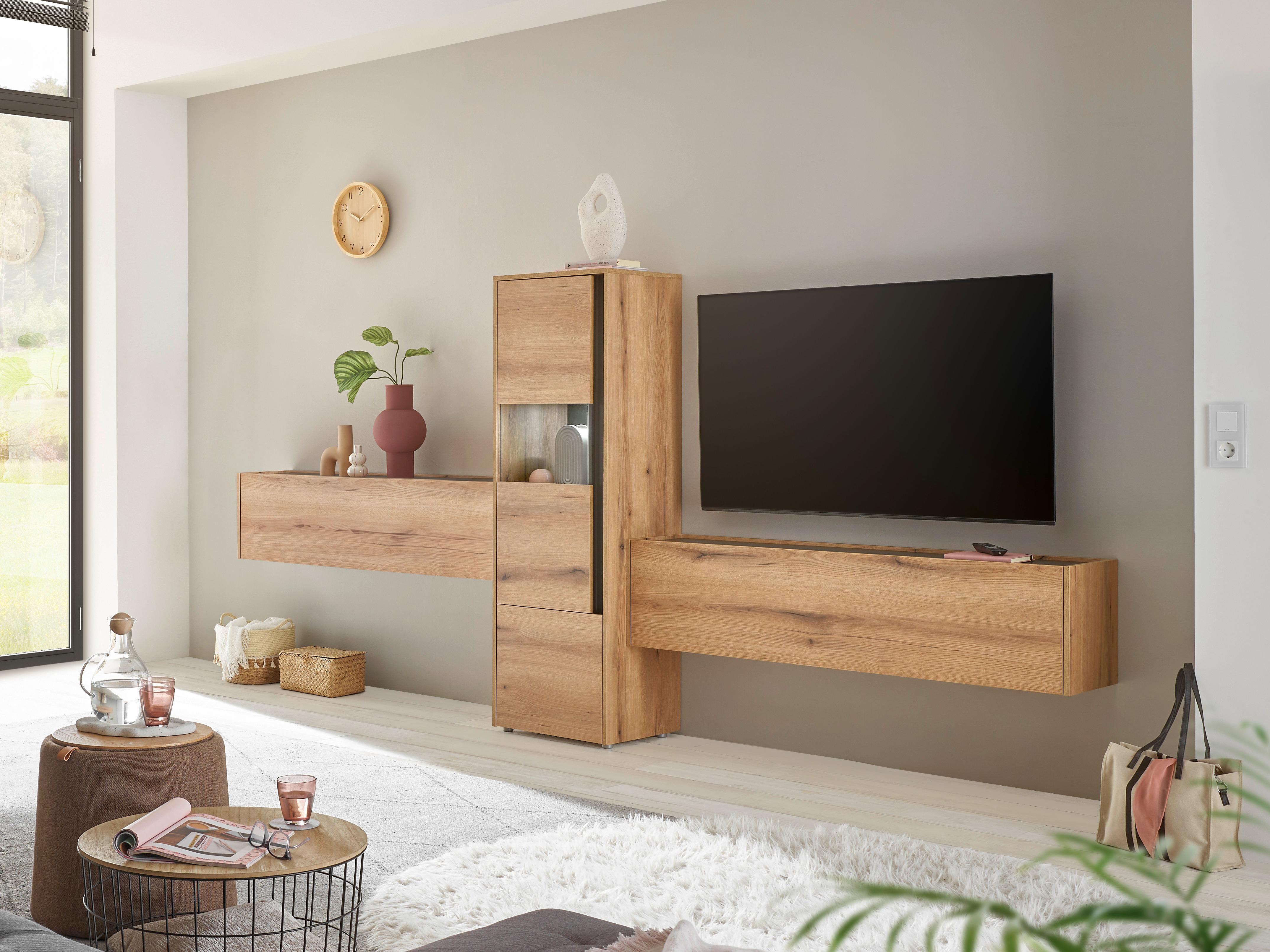 Wohnzimmer-Sets Elbsori 122 (Eichenholzoptik + Anthrazit)