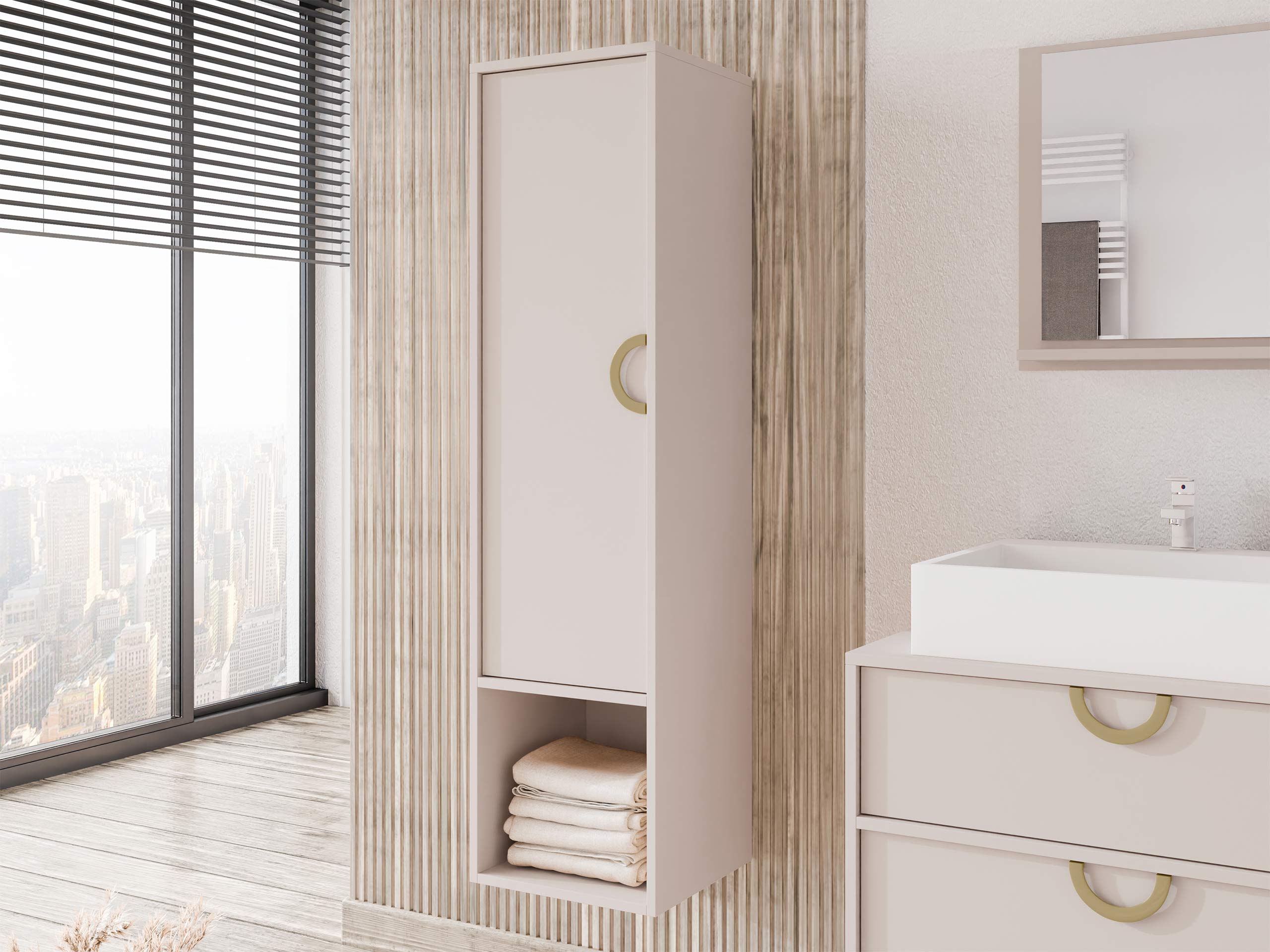 Wandhängeschrank für Badezimmer Sodalis (Kaschmir)