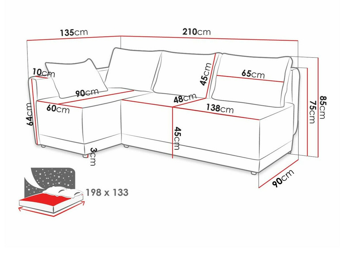 Ecksofa Columbus 149 (Poso 125)