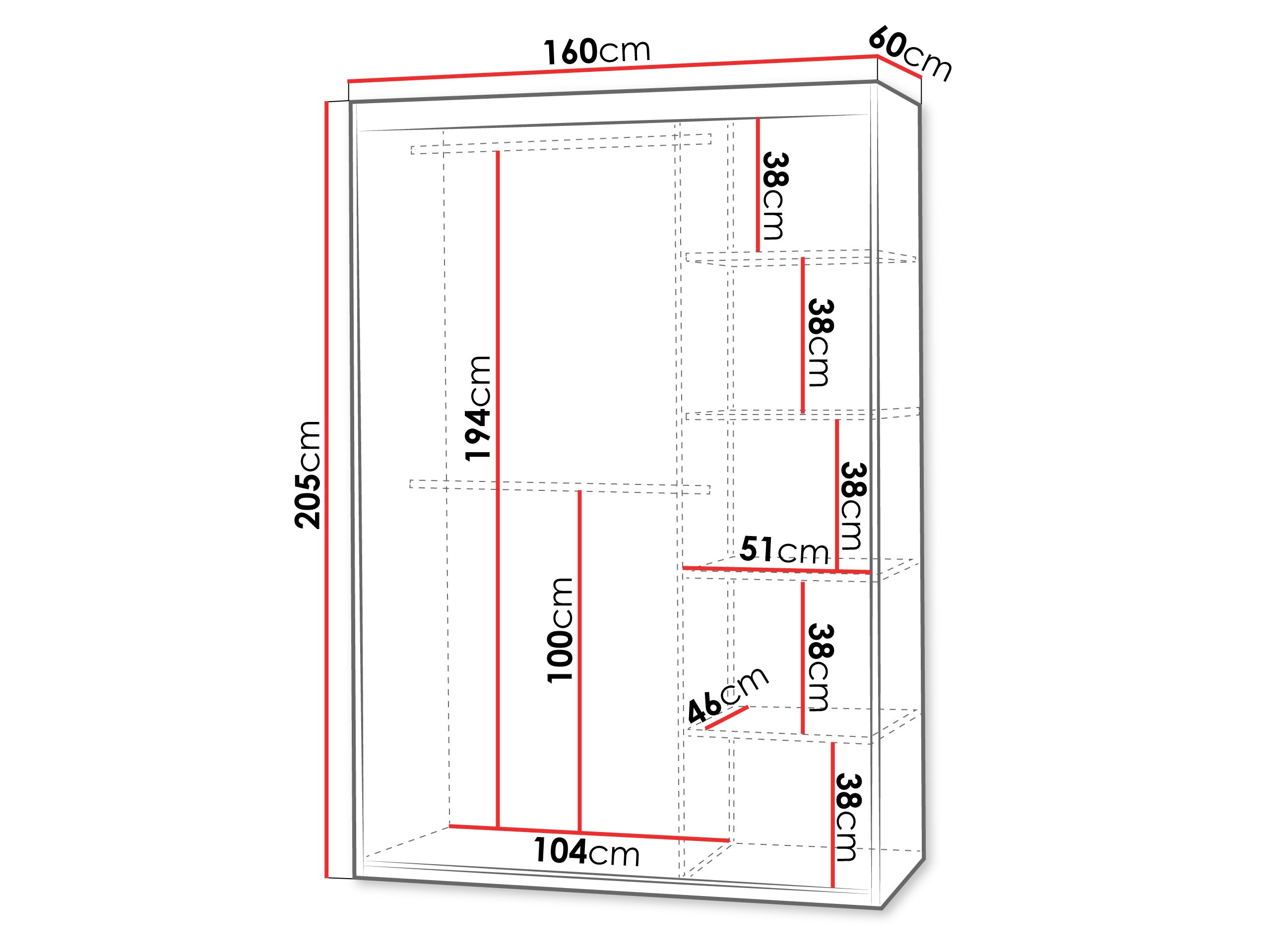 Kleiderschrank Cosmes (Kaschmir)