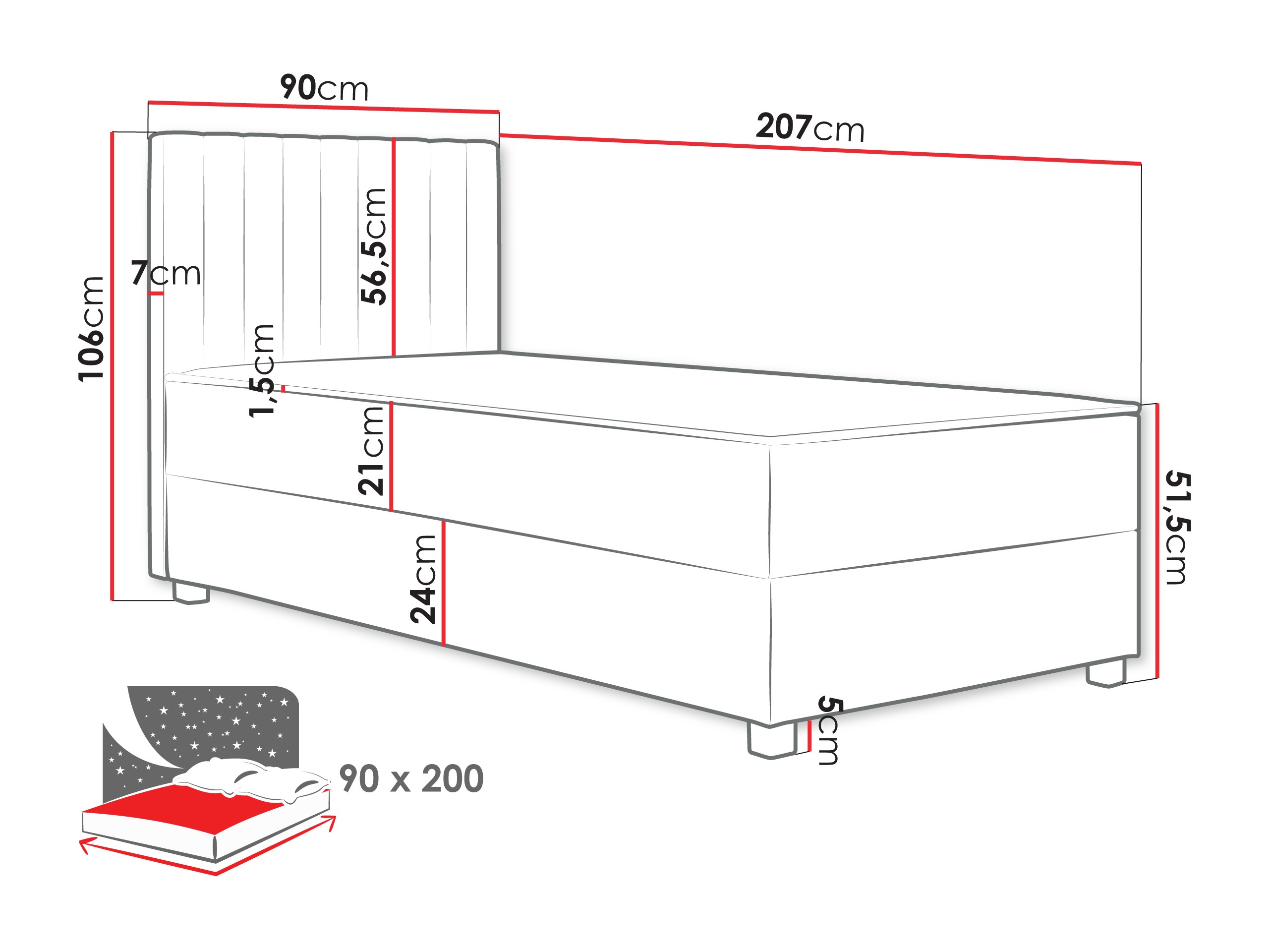 Boxspringbett Soral (Manila 14)