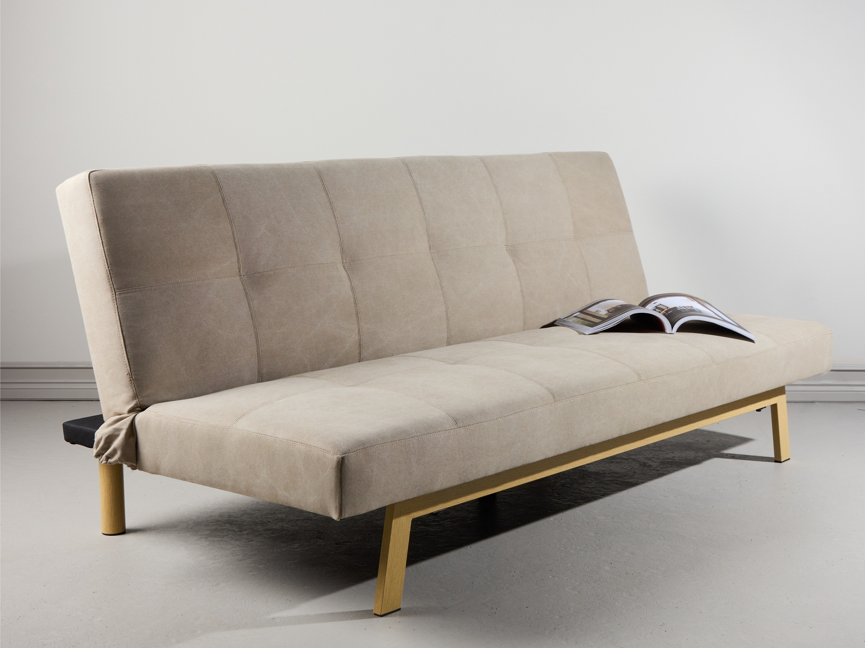 Schlafsofa Dallas 1710 (Beige + Eichenholzoptik)