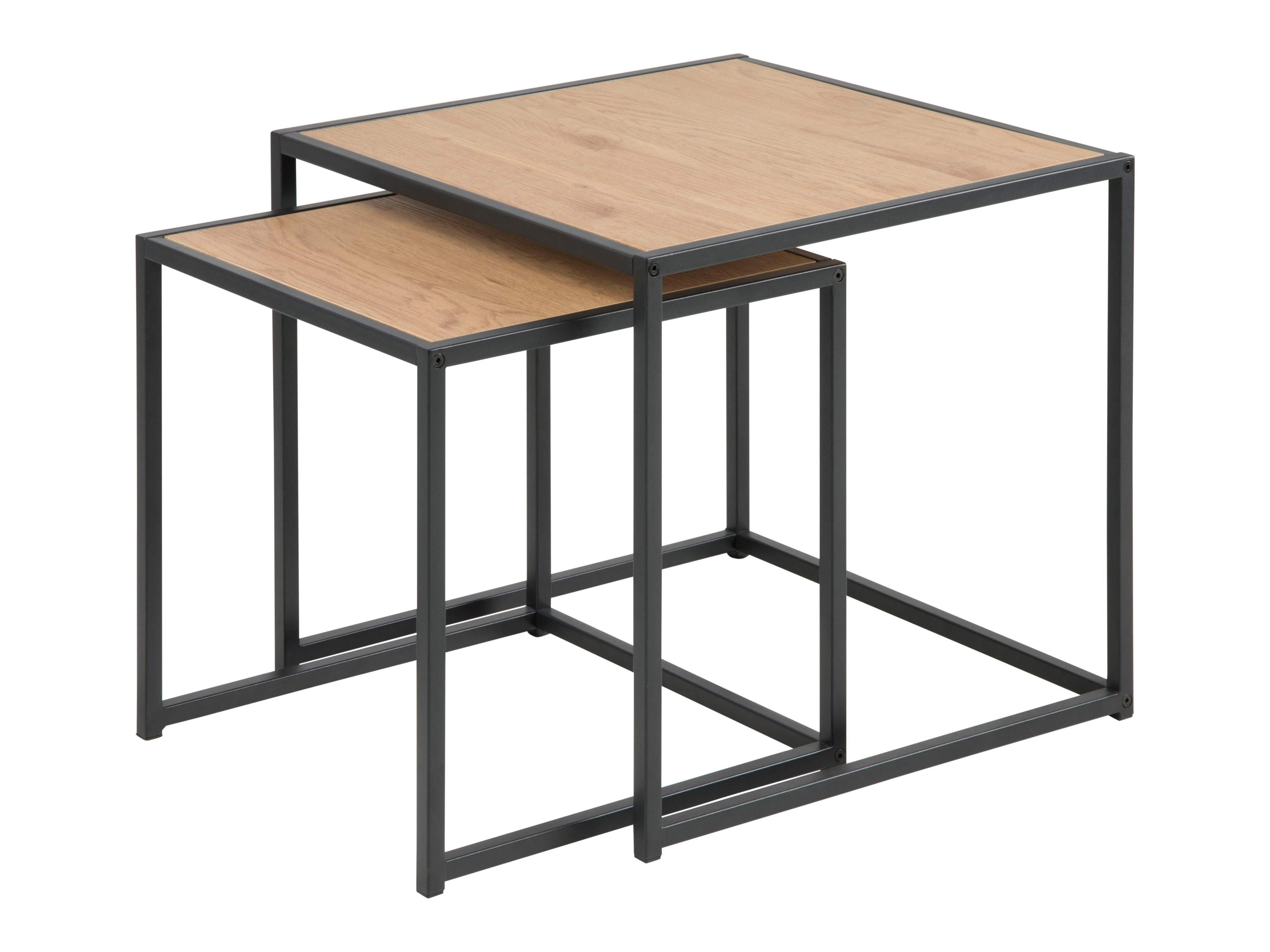 Beistelltische-Set Norsica 461 (Wildeichenholzoptik + Schwarz)