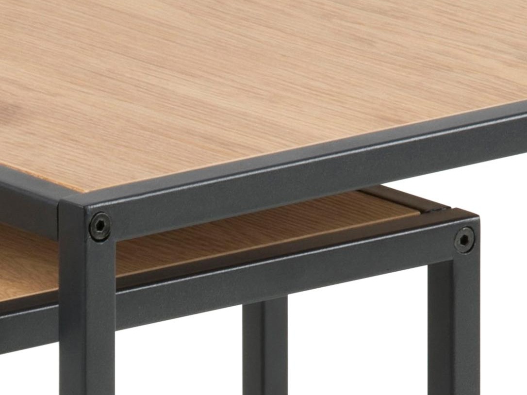 Beistelltische-Set Norsica 461 (Wildeichenholzoptik + Schwarz)