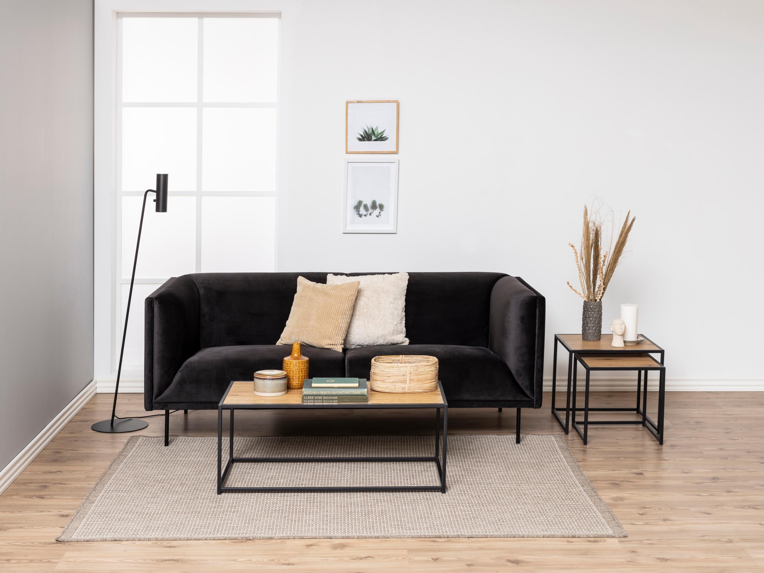 Beistelltische-Set Norsica 461 (Wildeichenholzoptik + Schwarz)