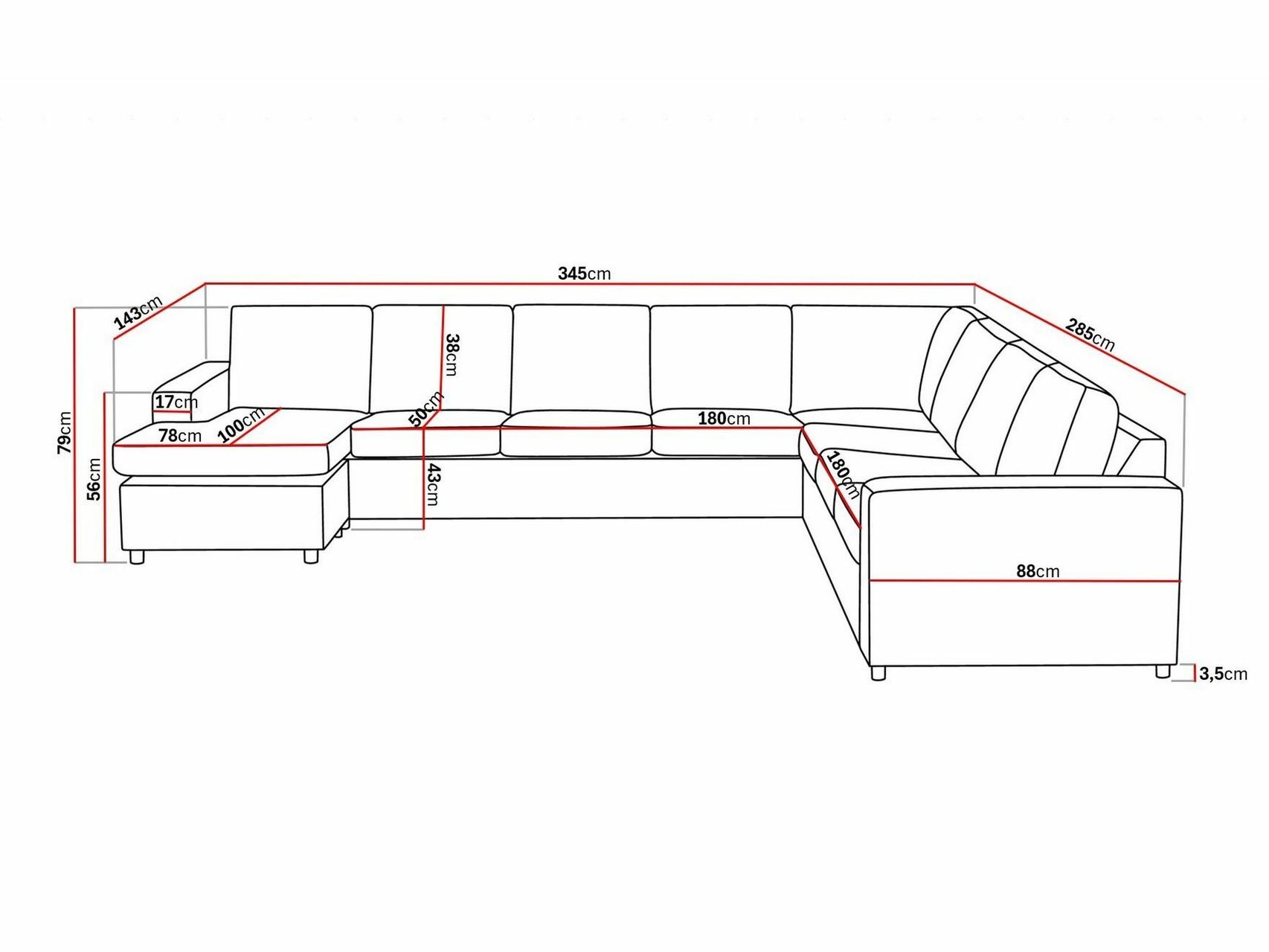 Ecksofa Scandinavian Choice Remavio 125 (Grau)