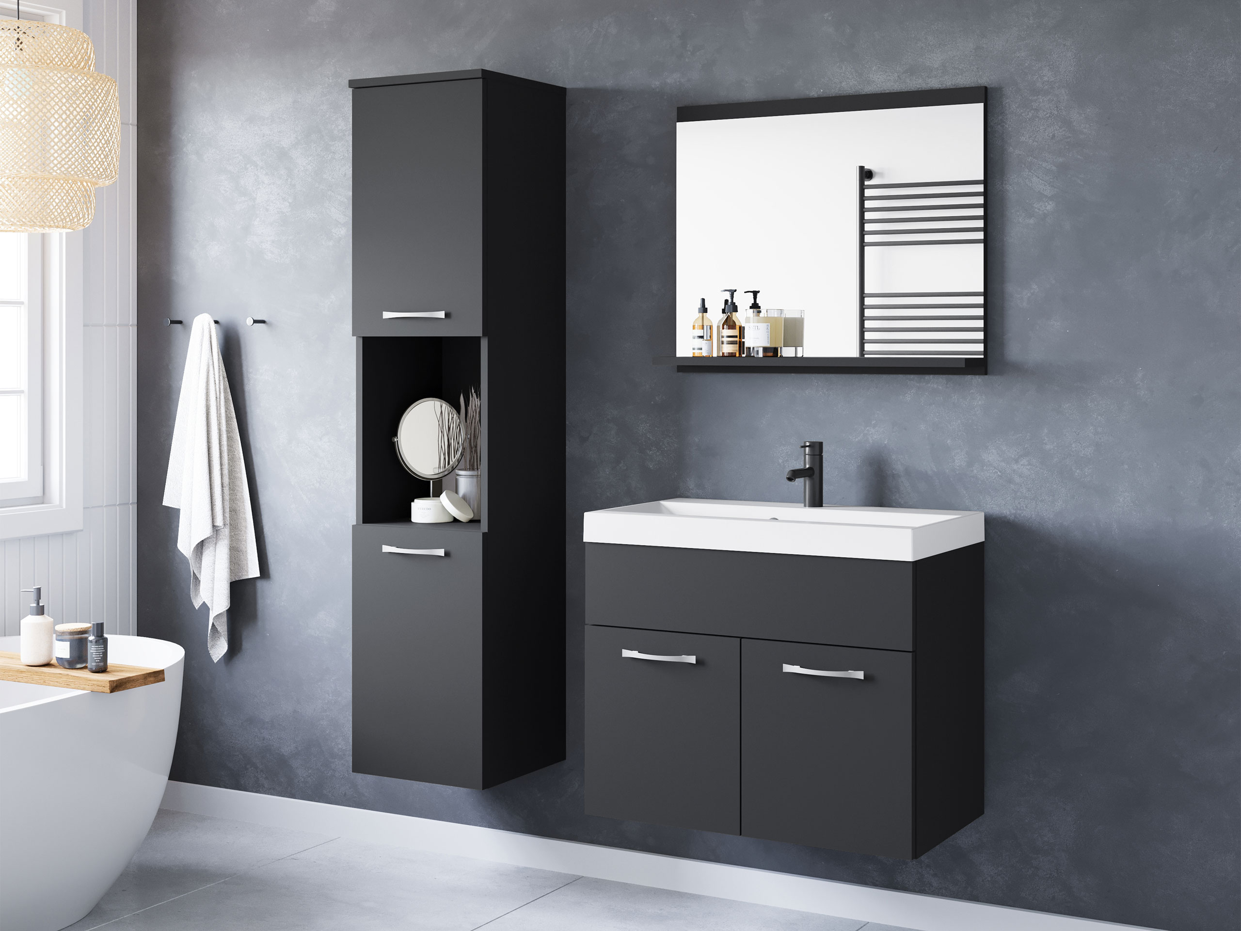 Badezimmer-Set Sarasota 122 (Graphit)