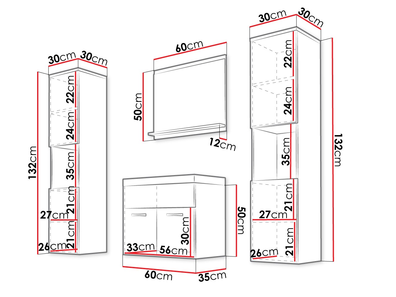 Badezimmer-Set Sarasota 123 (Graphit)