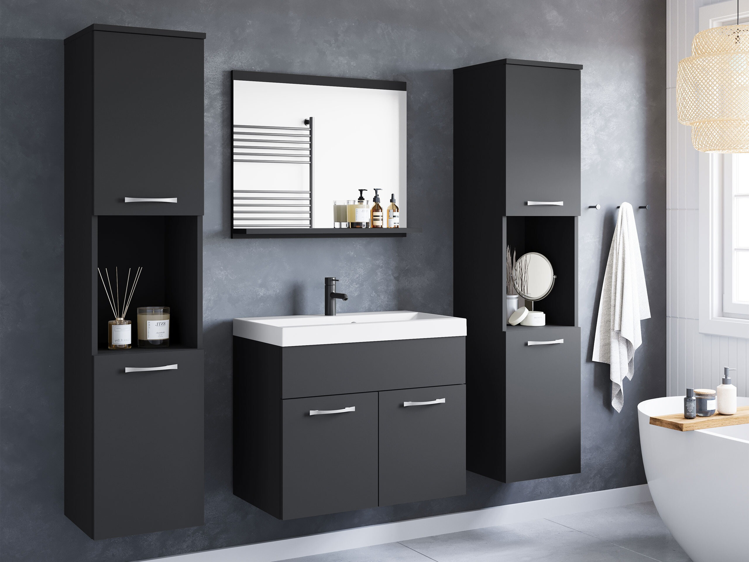 Badezimmer-Set Sarasota 123 (Graphit)