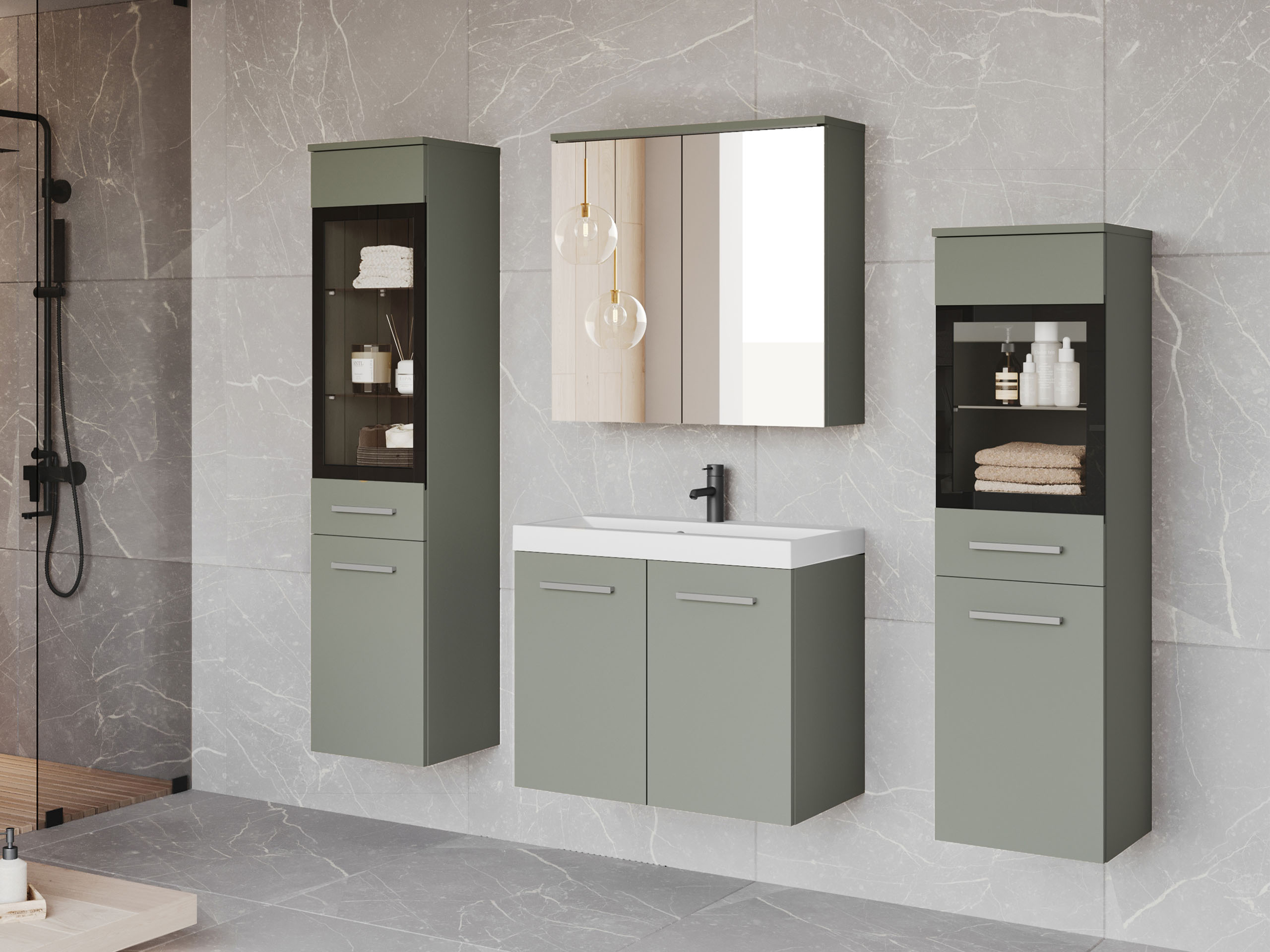 Badezimmer-Set Sarasota 140 (Staubiges Grün)