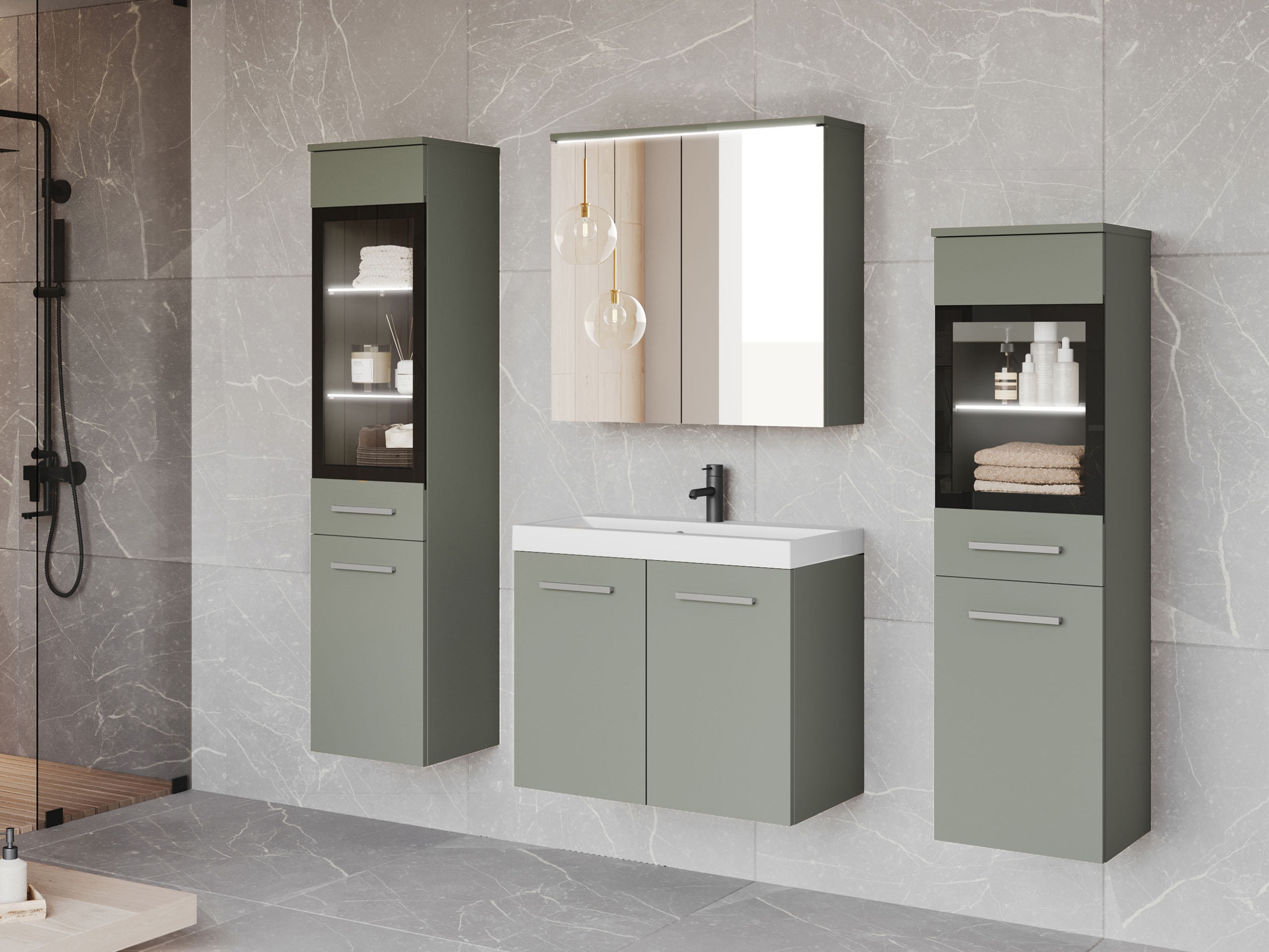 Badezimmer-Set Sarasota 140 (Staubiges Grün)