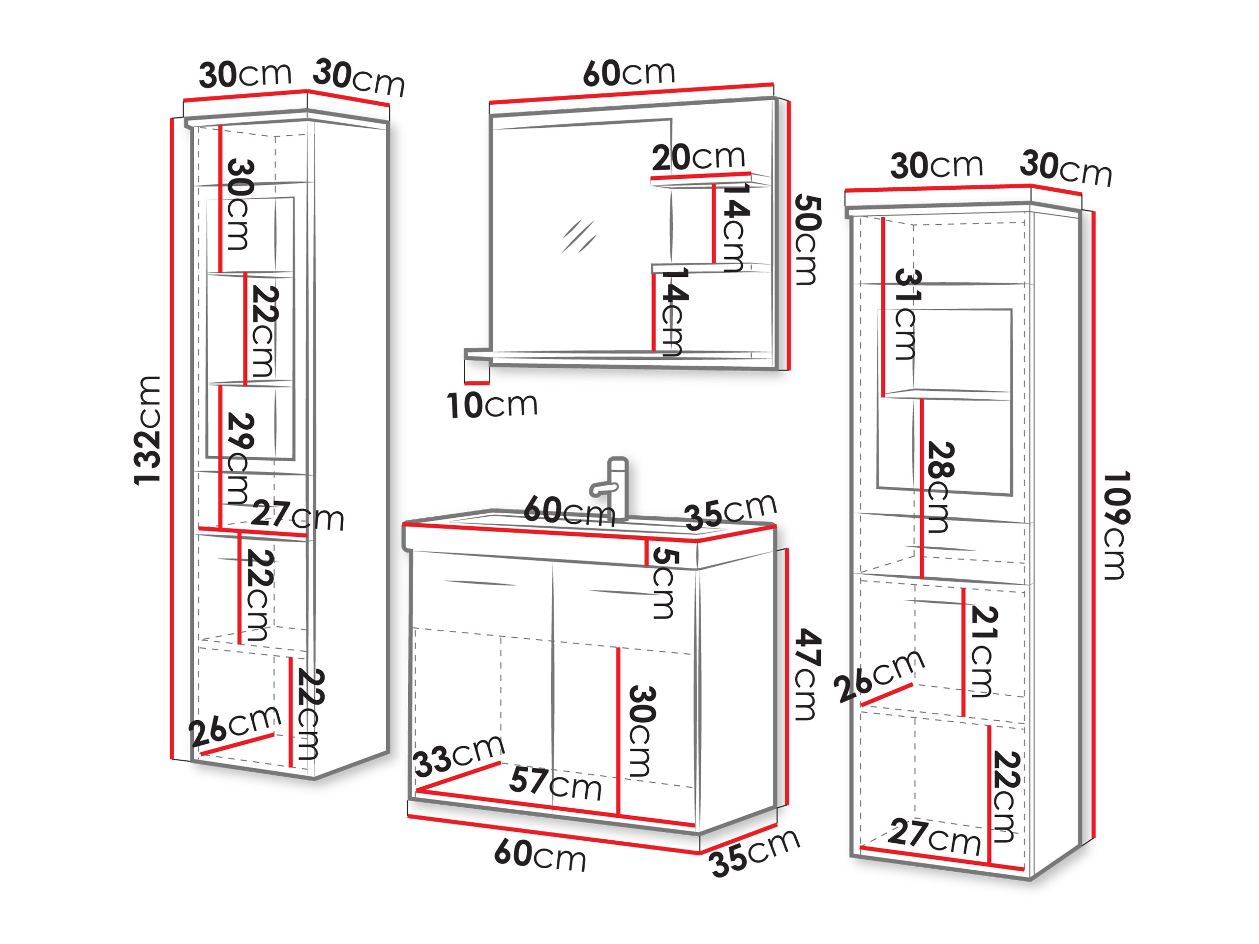 Badezimmer-Set Sarasota 141 (Grau)