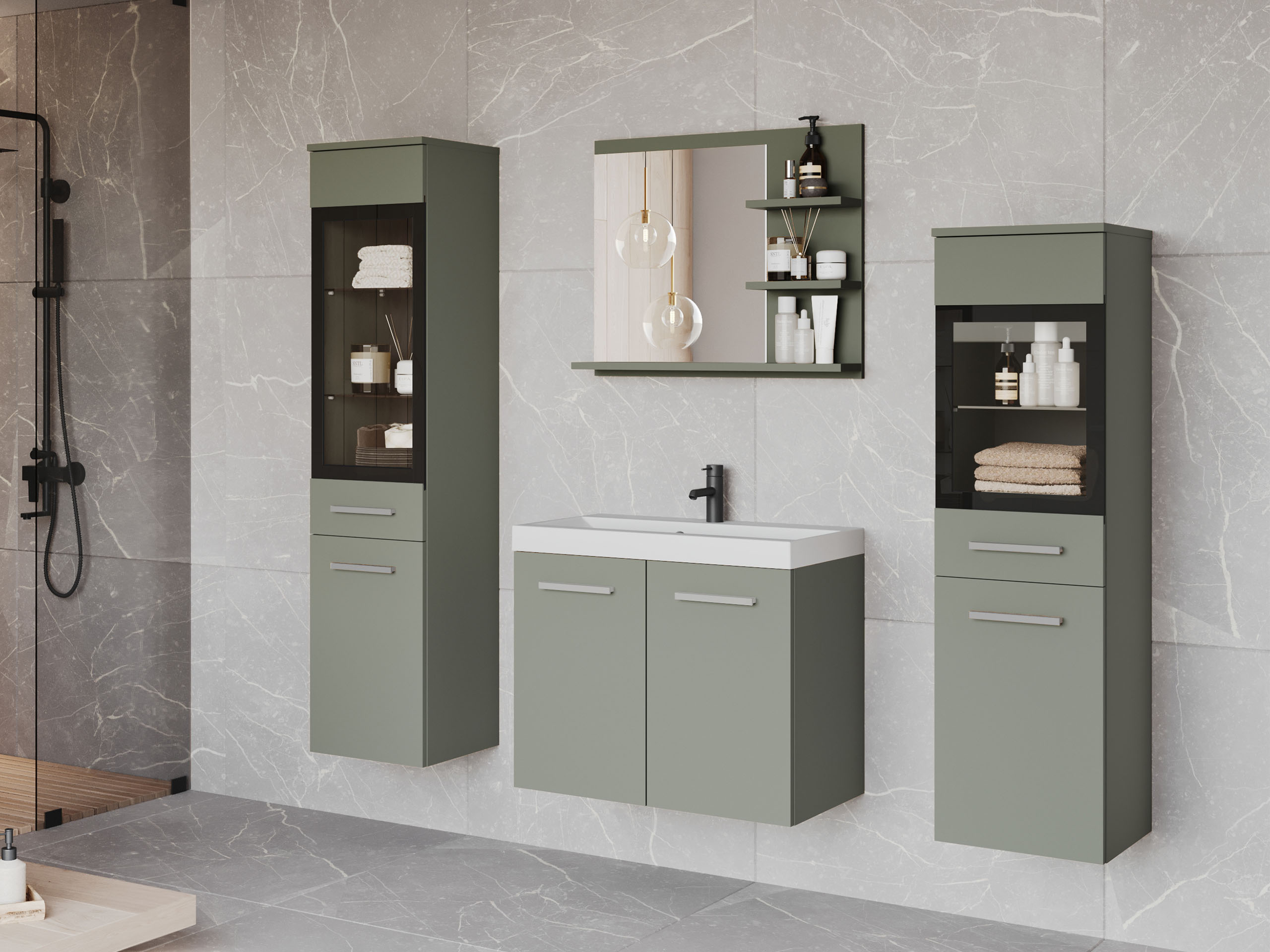 Badezimmer-Set Sarasota 141 (Staubiges Grün)