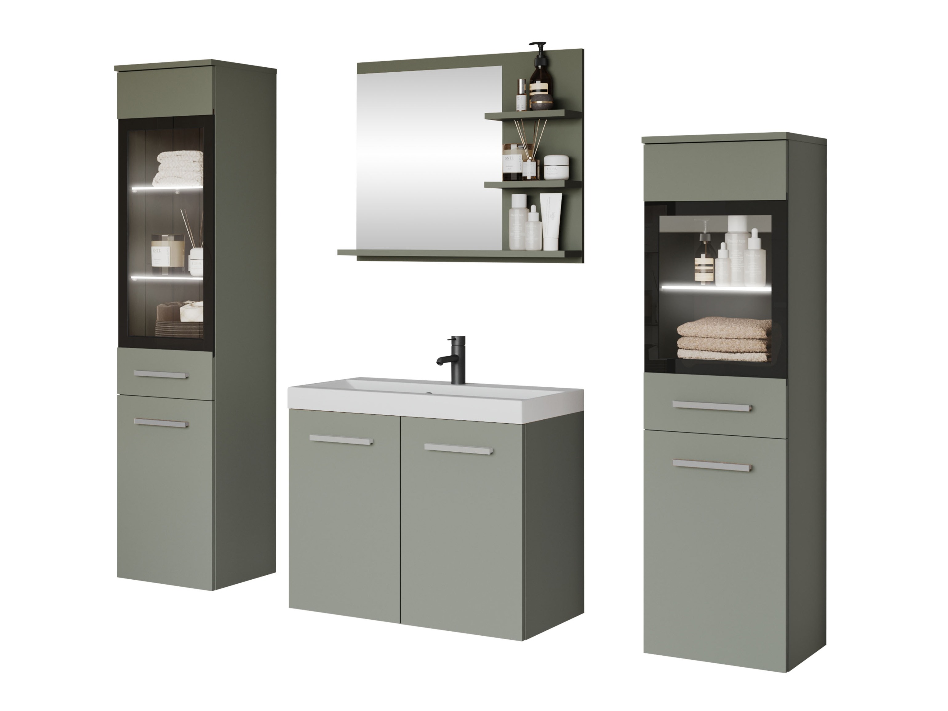 Badezimmer-Set Scientia IV (Staubiges Grün)