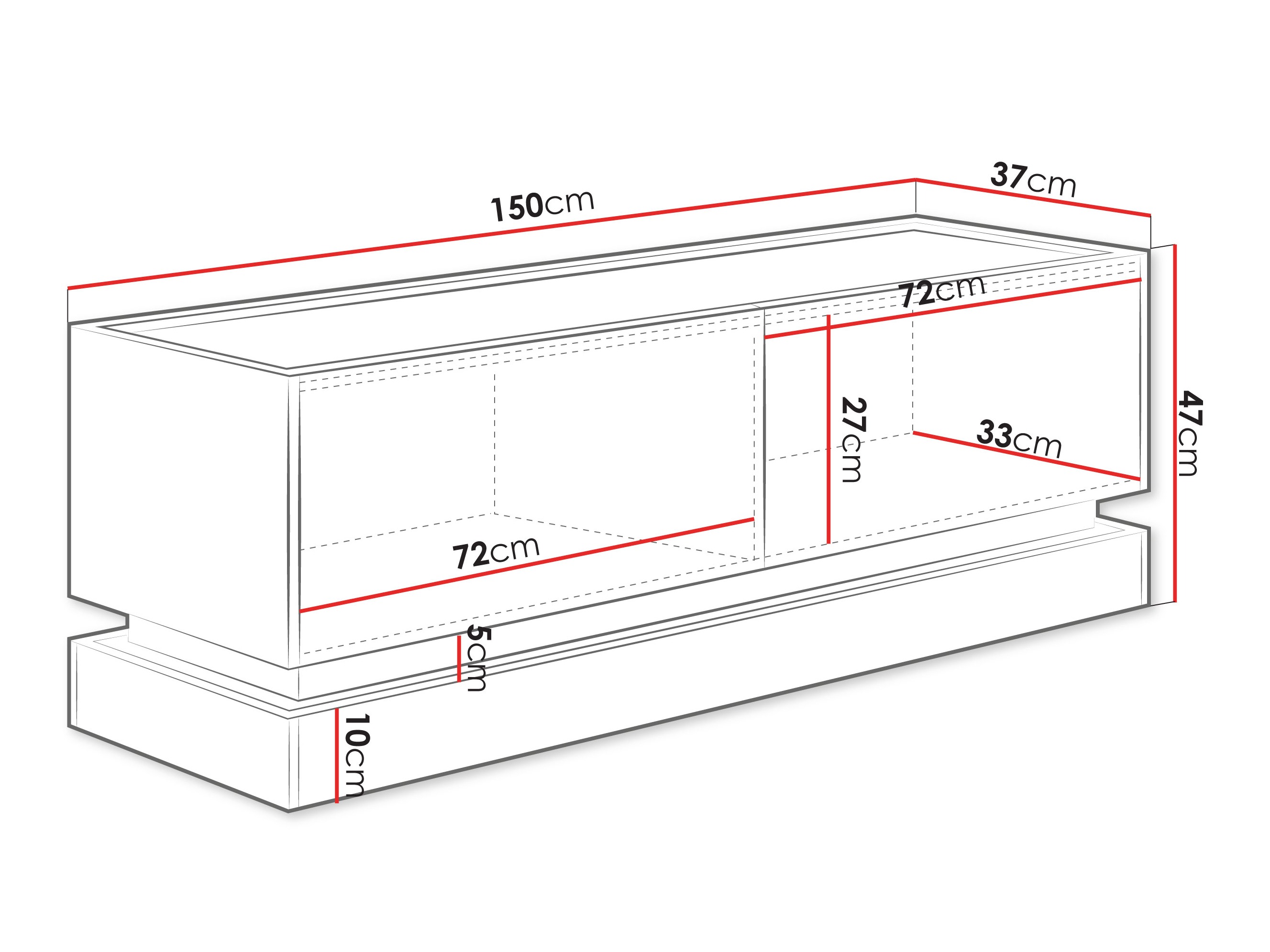 TV-Möbel Comfivo Tilia I (Schwarz + Eichenholzoptik)