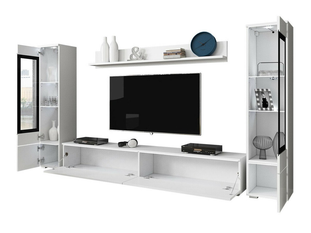 Wohnzimmer-Sets Mirfivo 101 (Wotan Eiche + Weiß glänzend)