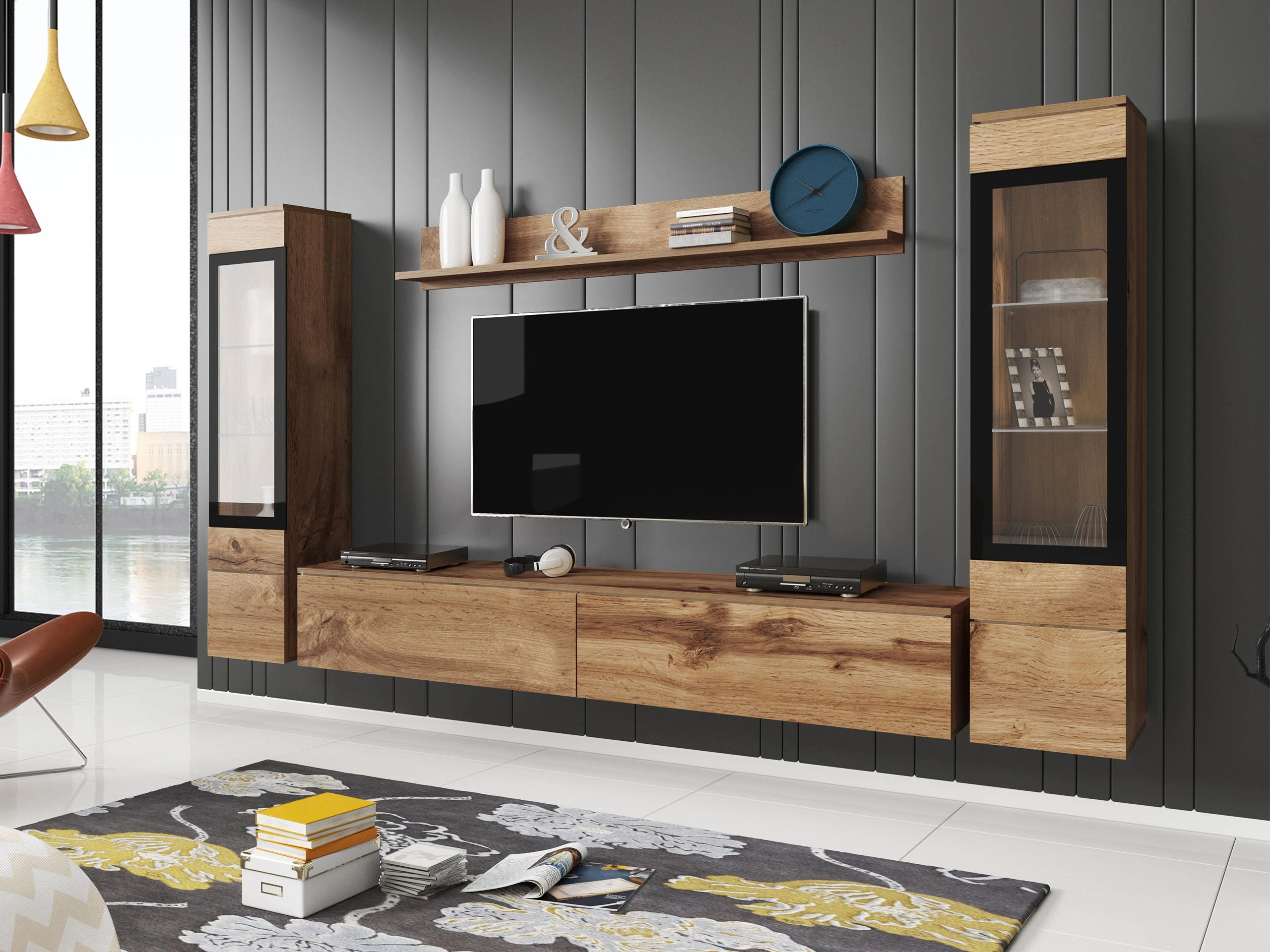 Wohnzimmer-Sets Mirfivo 101 (Wotan Eiche)