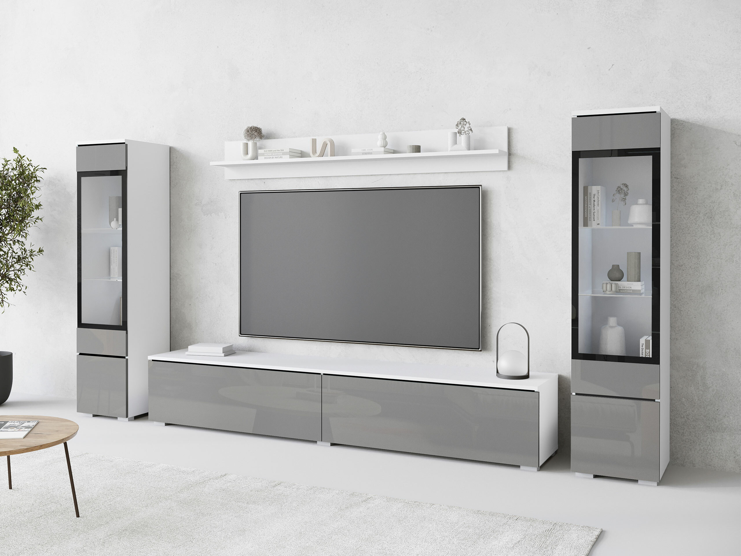 Wohnzimmer-Sets Sarasota 126 (Grau glänzend)