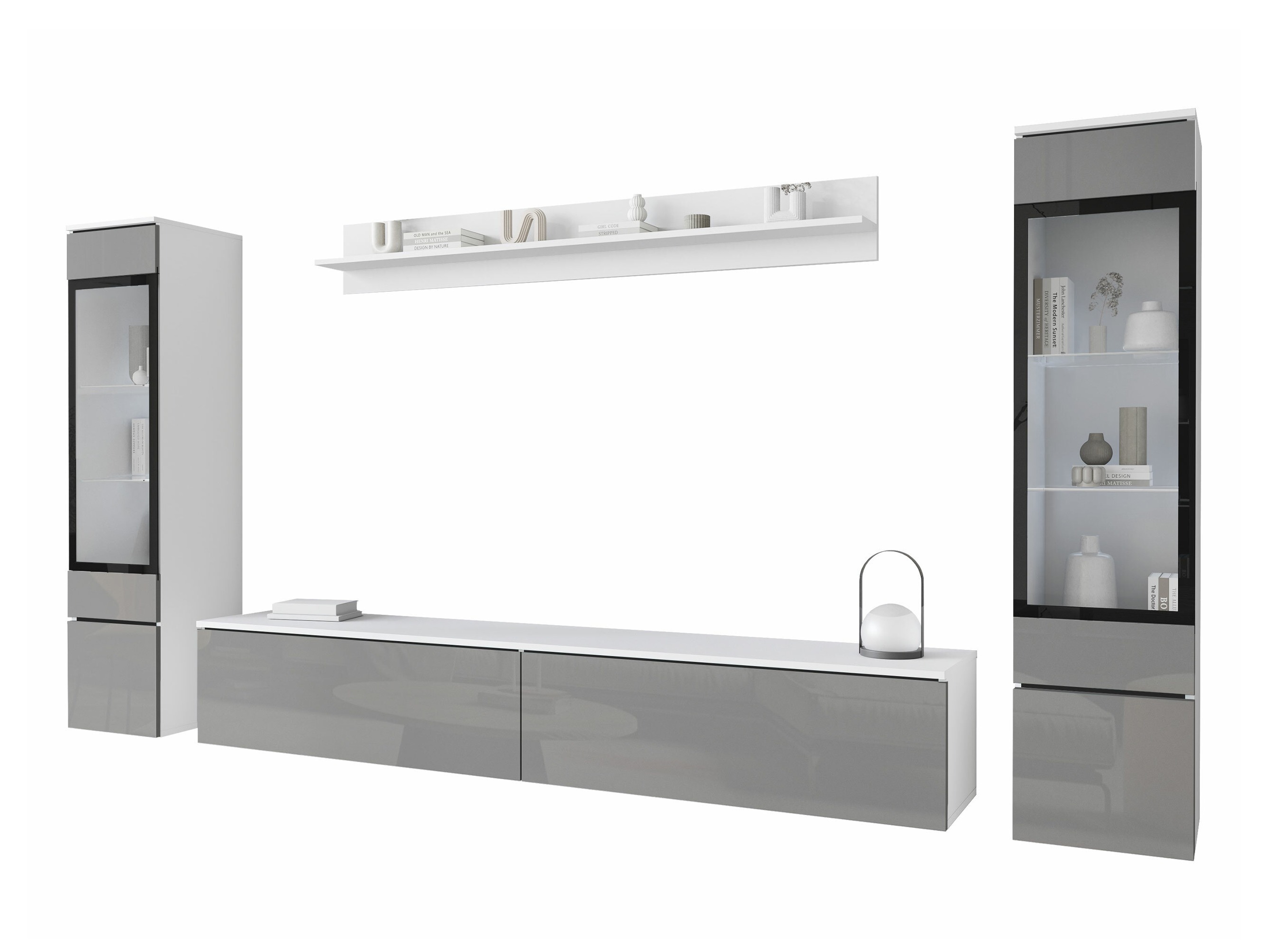 Wohnzimmer-Sets Sarasota 126 (Grau glänzend)