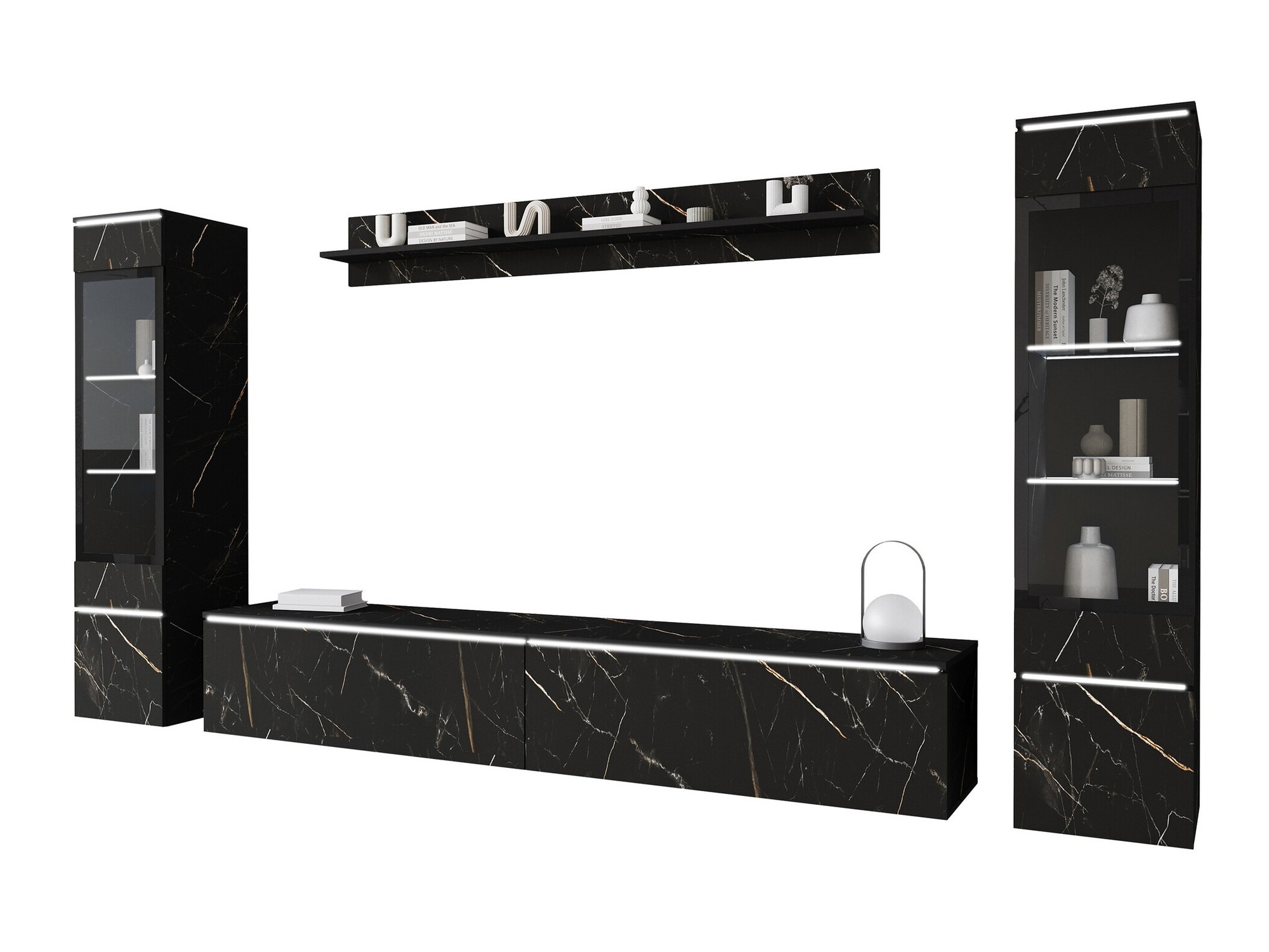 Wohnzimmer-Sets Sarasota 126 (Schwarzer Marmor)