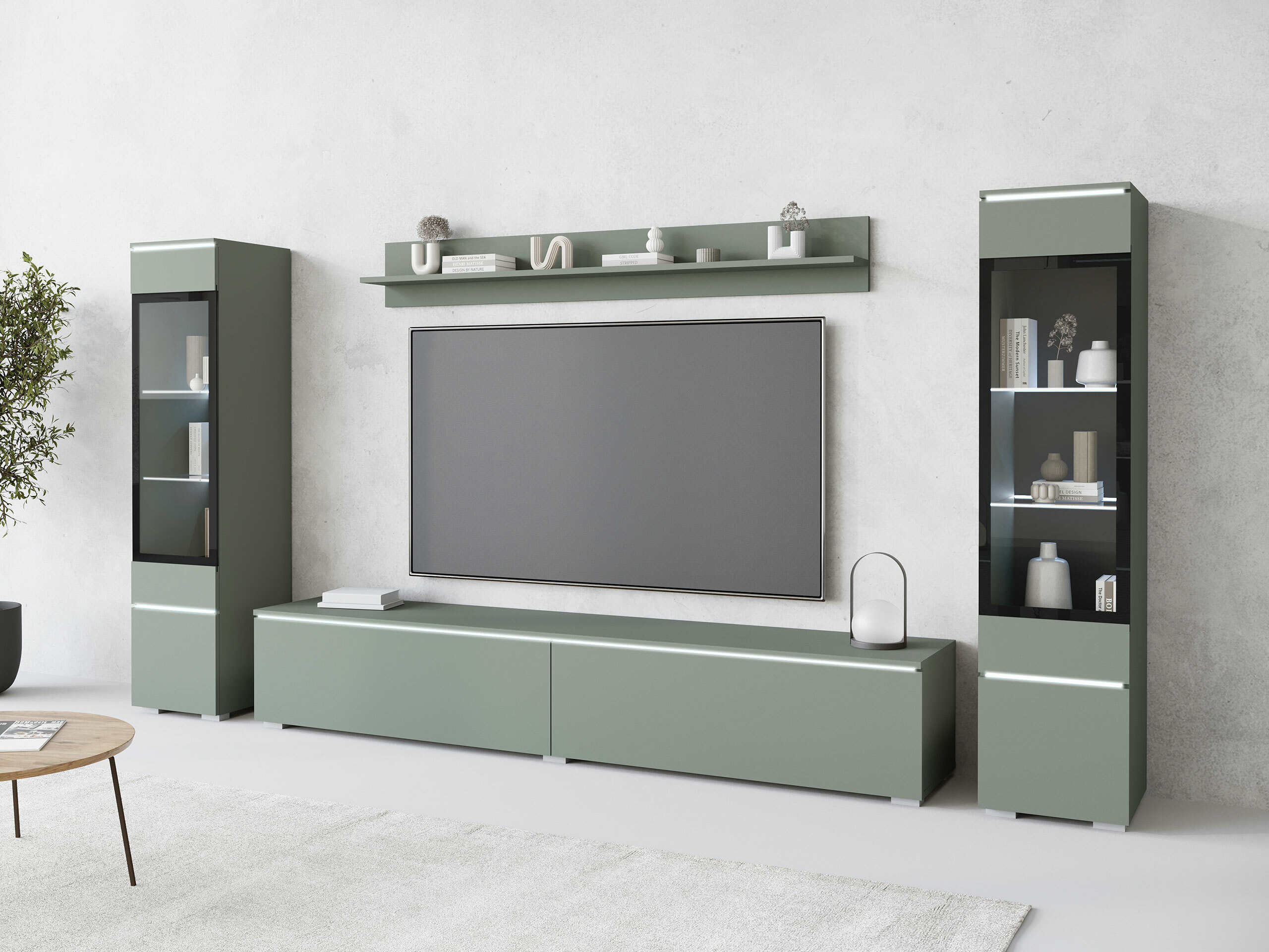 Wohnzimmer-Sets Sarasota 126 (Staubiges Grün)