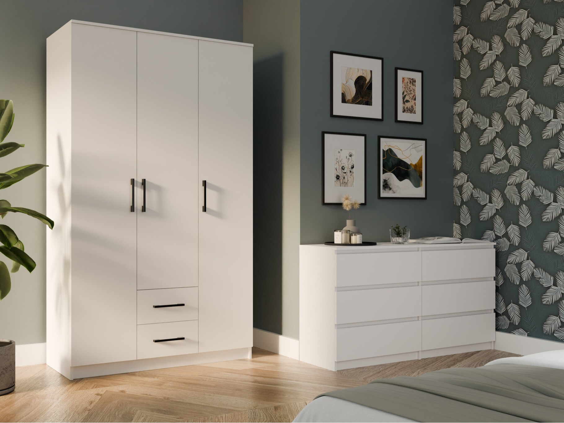 Kleiderschrank Mandeville 116 (Weiß)