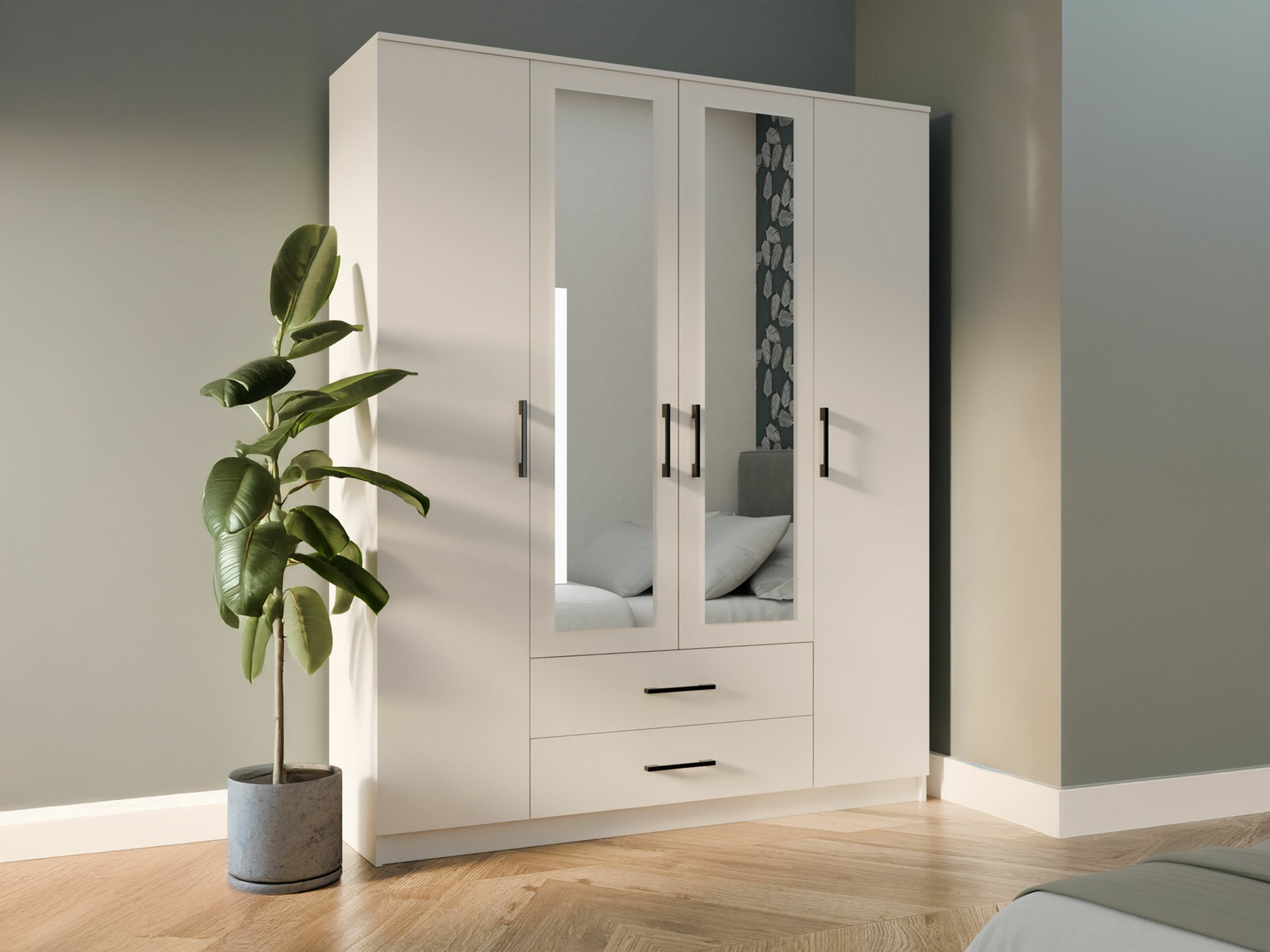 Kleiderschrank Mandeville 117 (Weiß)