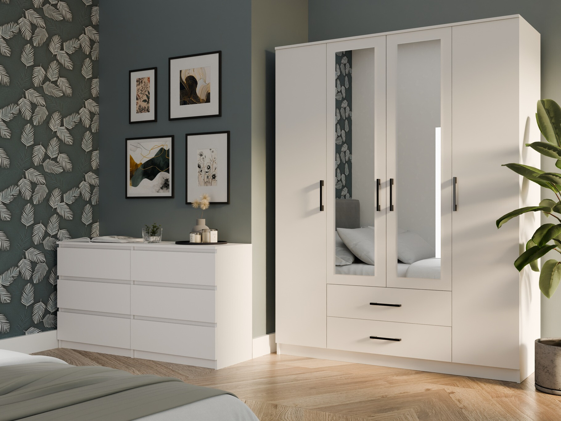 Kleiderschrank Mandeville 117 (Weiß)