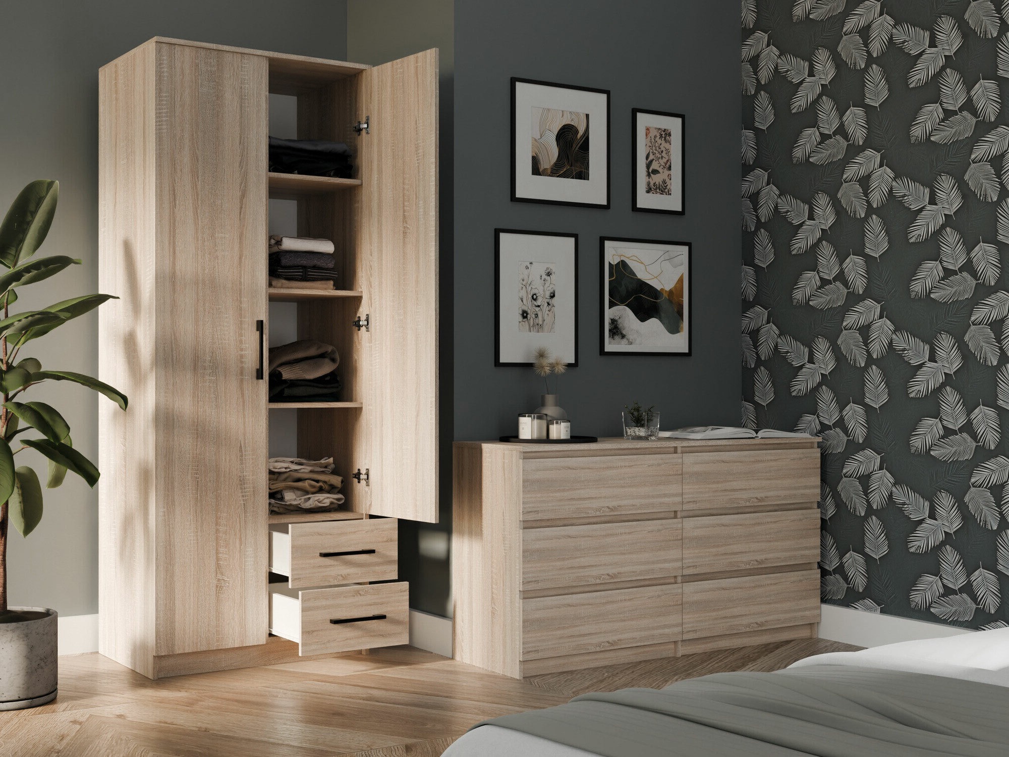 Kleiderschrank Mandeville 247 (Sonoma Eichenholzoptik)