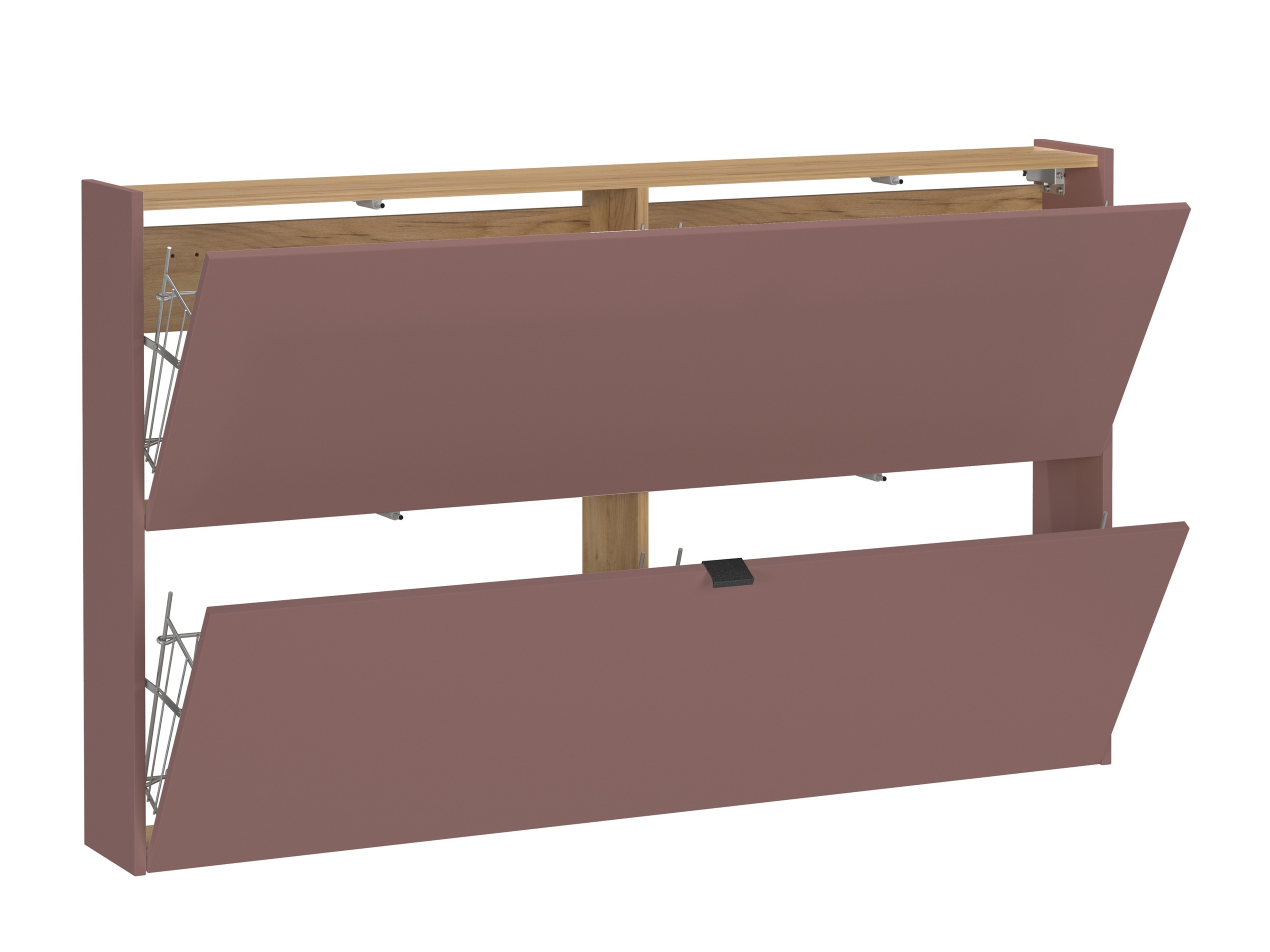 Schuhschrank Cirsale 108 (Staubig rosa + Navarra eichenholzoptik)