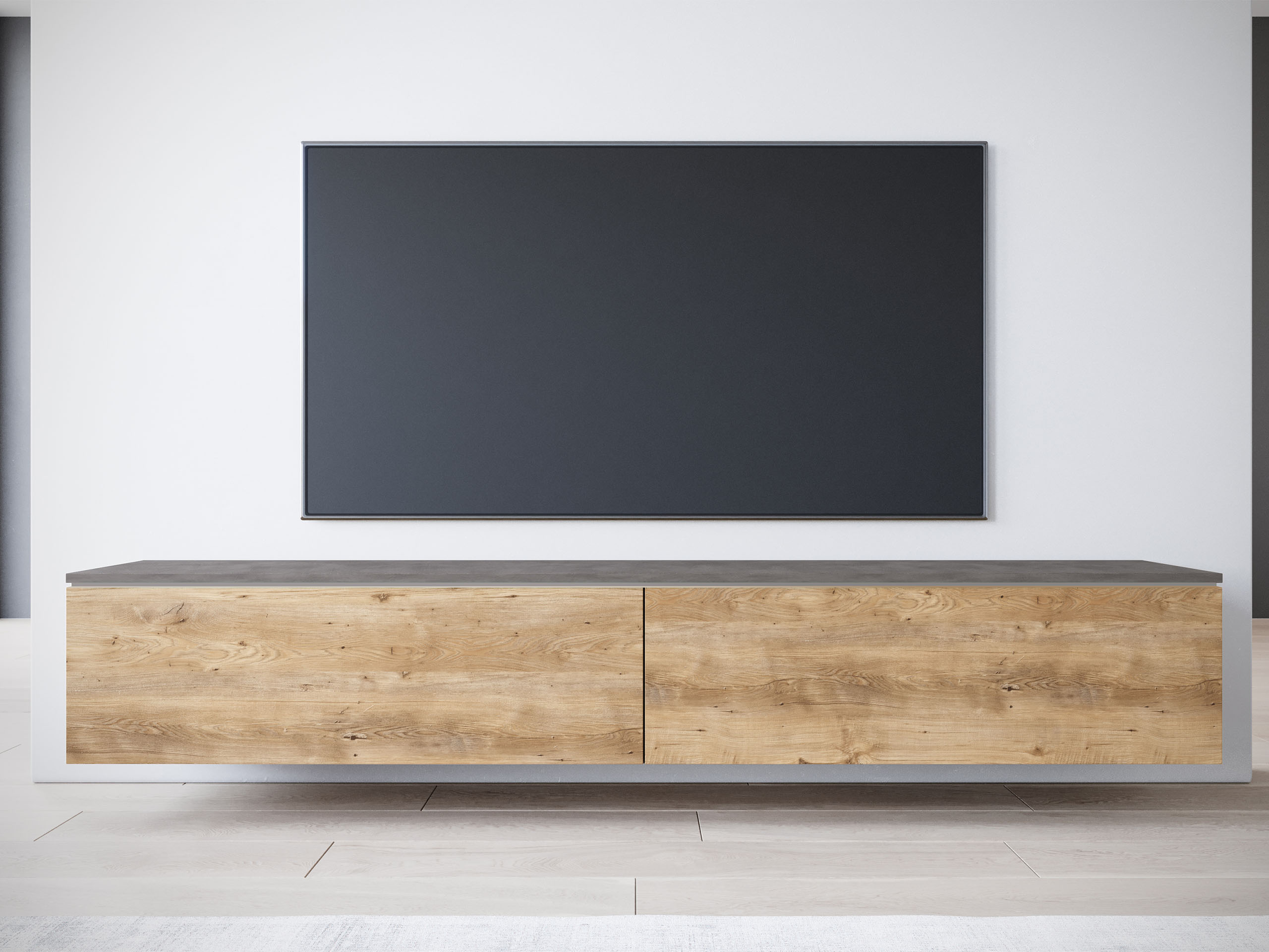 TV-Möbel Sarasota 121 (Matera grau + Kastanienholzoptik)