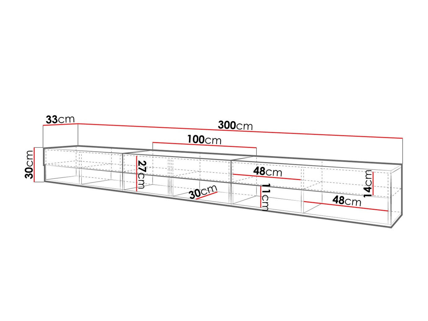 TV-Möbel Sarasota 144 (Graphit)