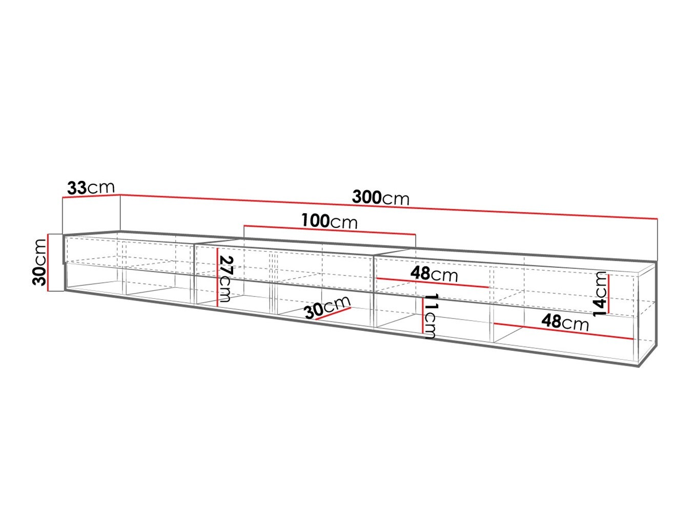 TV-Möbel Sarasota 144 (Matera grau + Kastanienholzoptik)