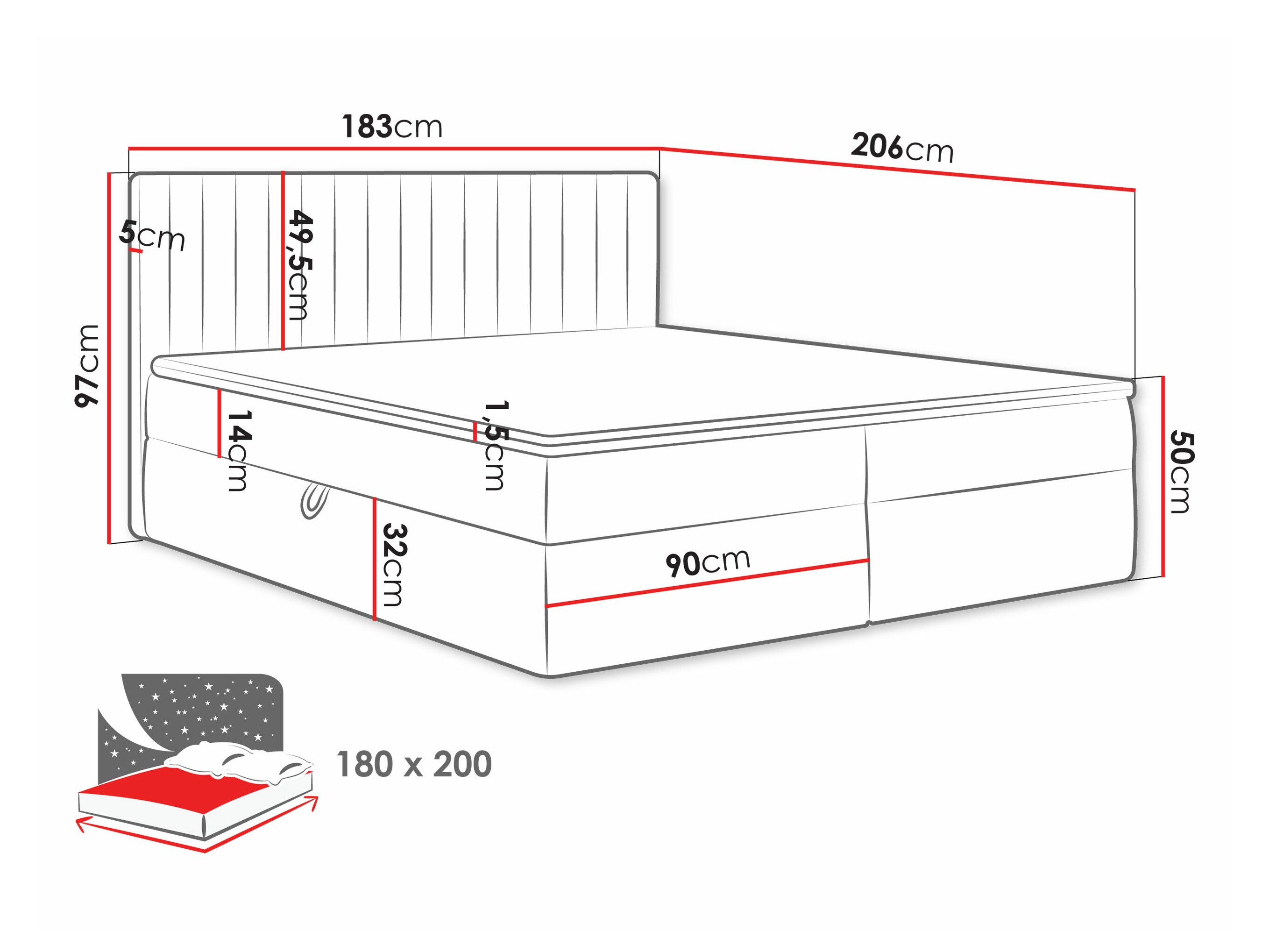 Boxspringbett Comfivo 481 (Manila 09)