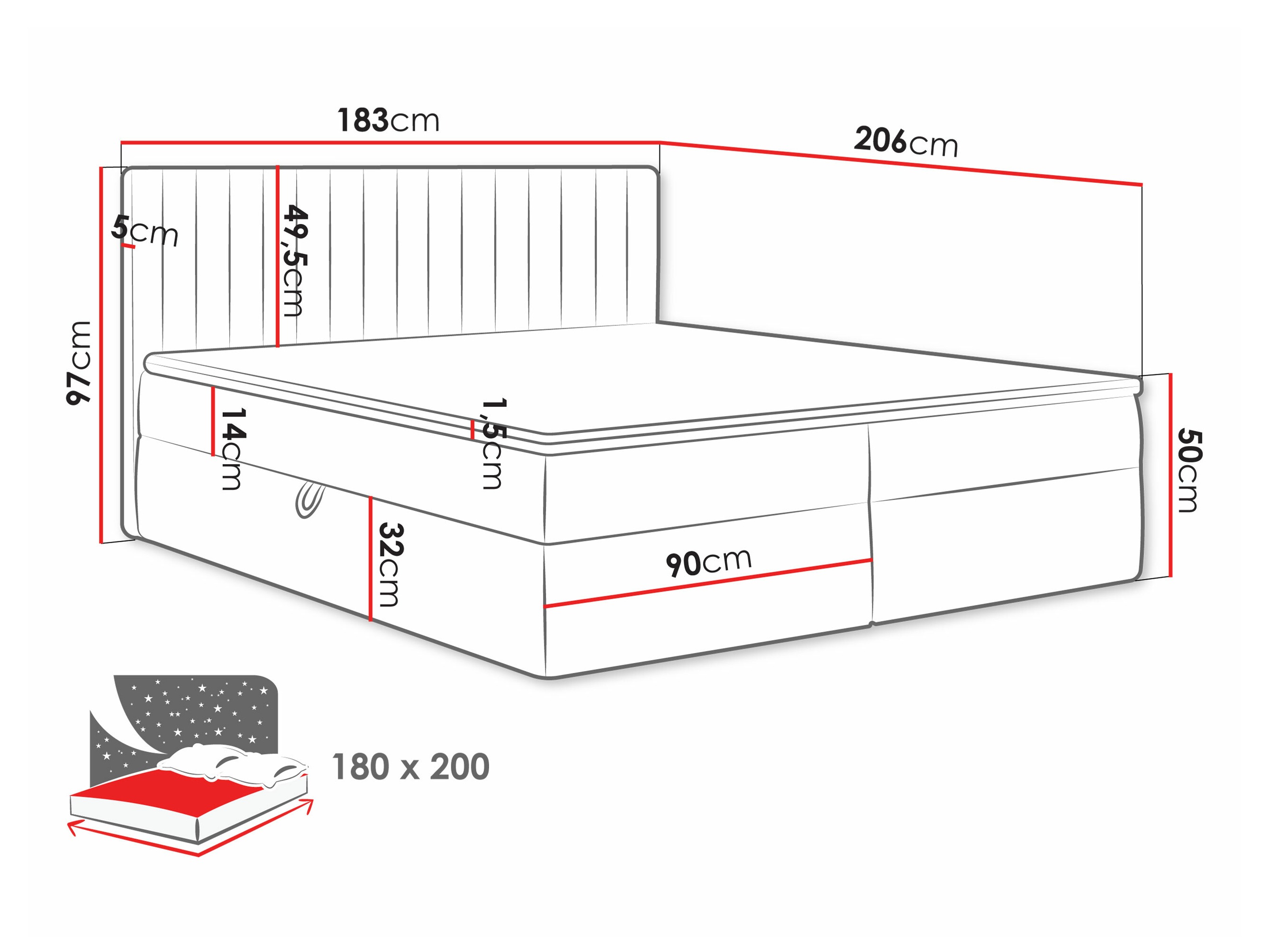 Boxspringbett Comfivo 481 (Manila 16)