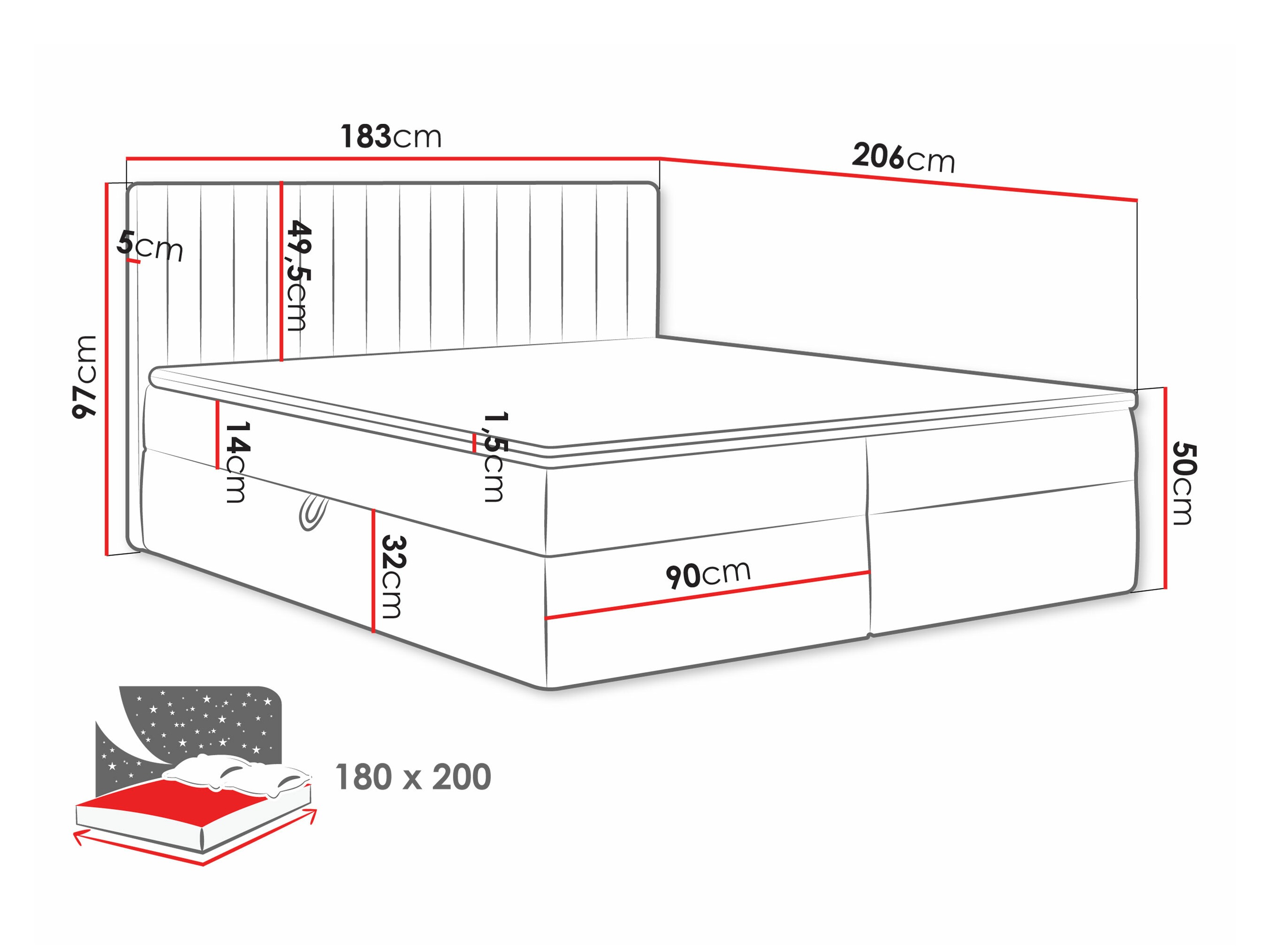Boxspringbett Comfivo 481 (Manila 18)