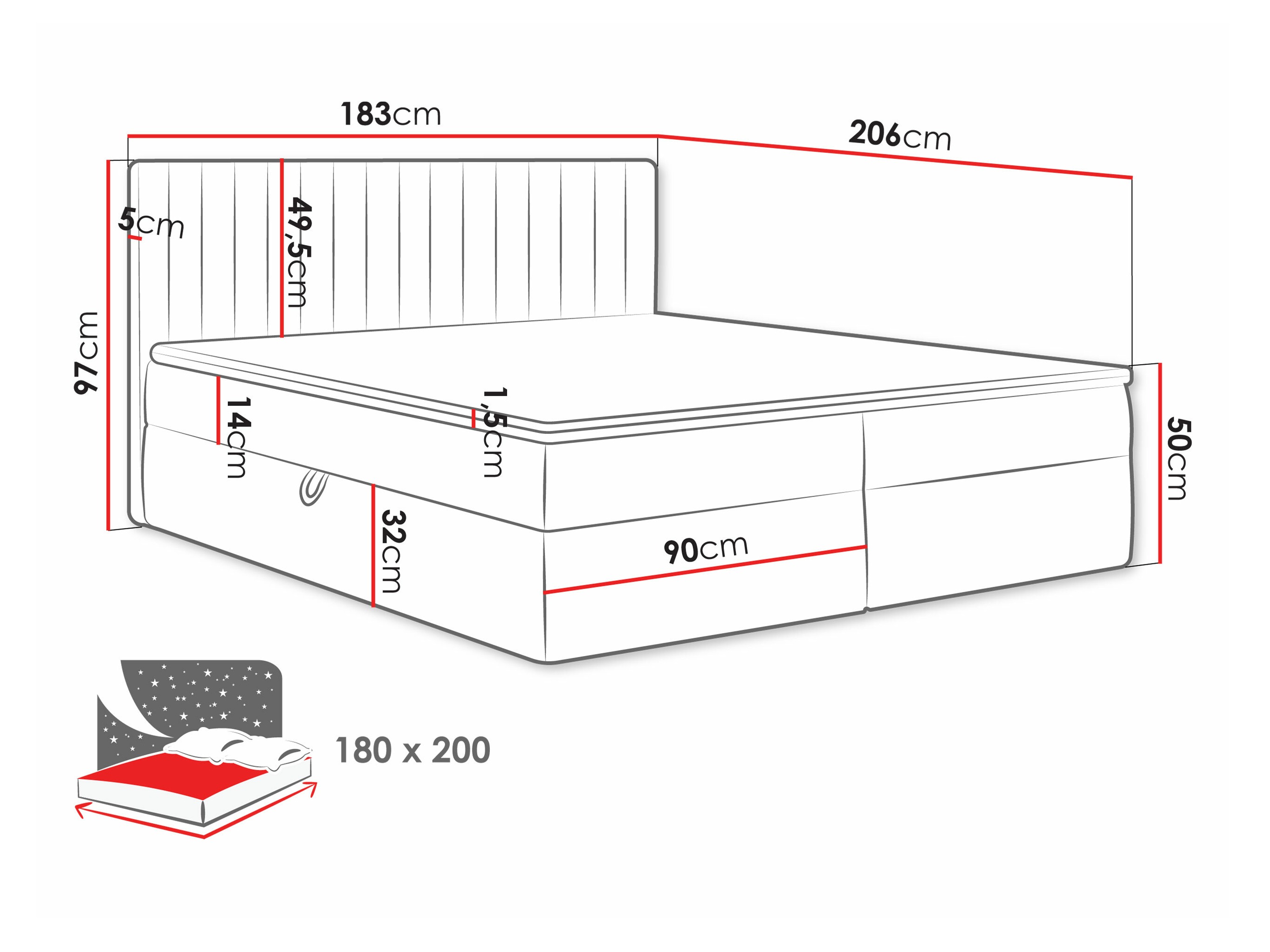 Boxspringbett Comfivo 481 (Manila 26)
