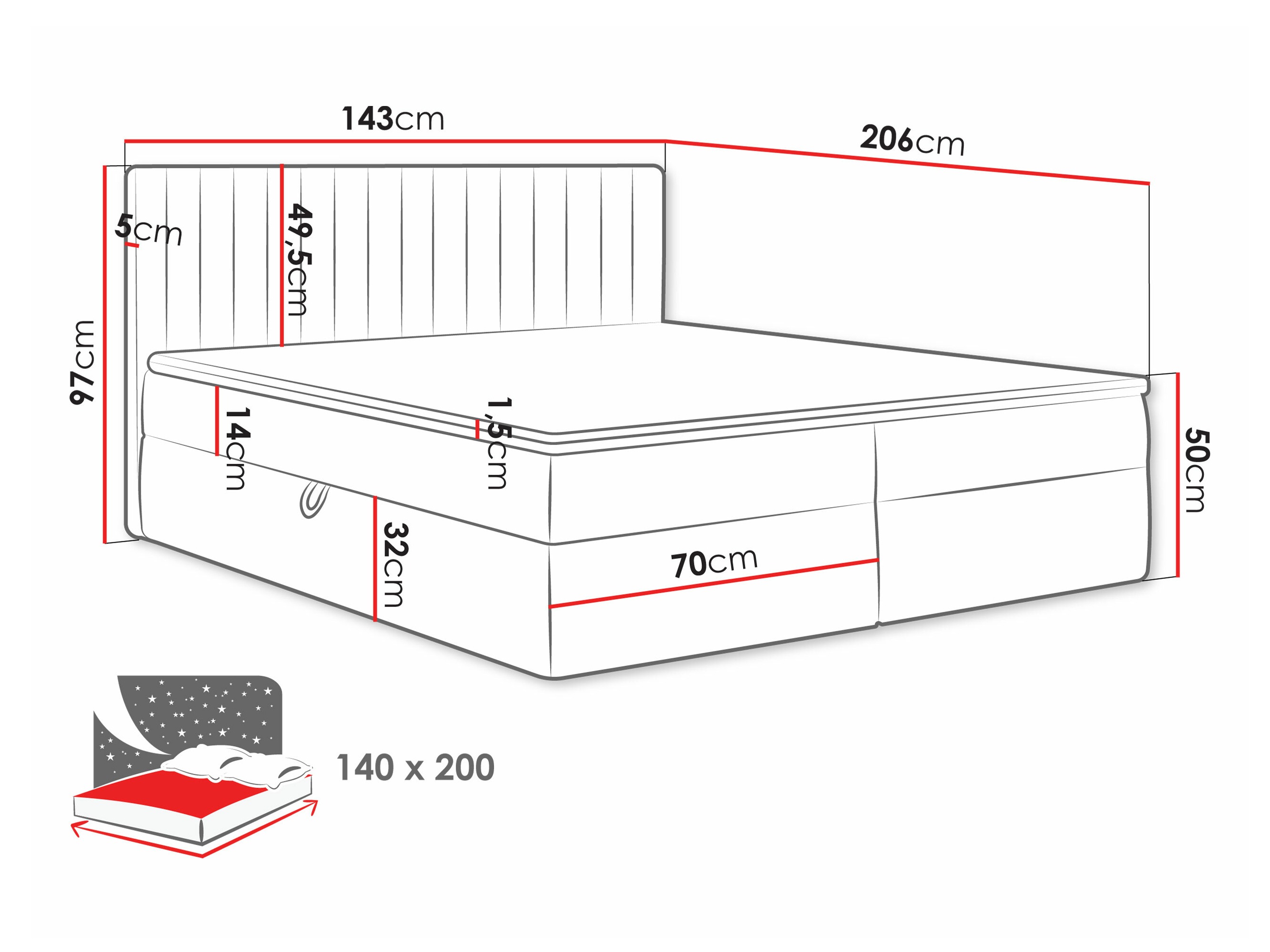 Boxspringbett Comfivo 481 (Manila 35)