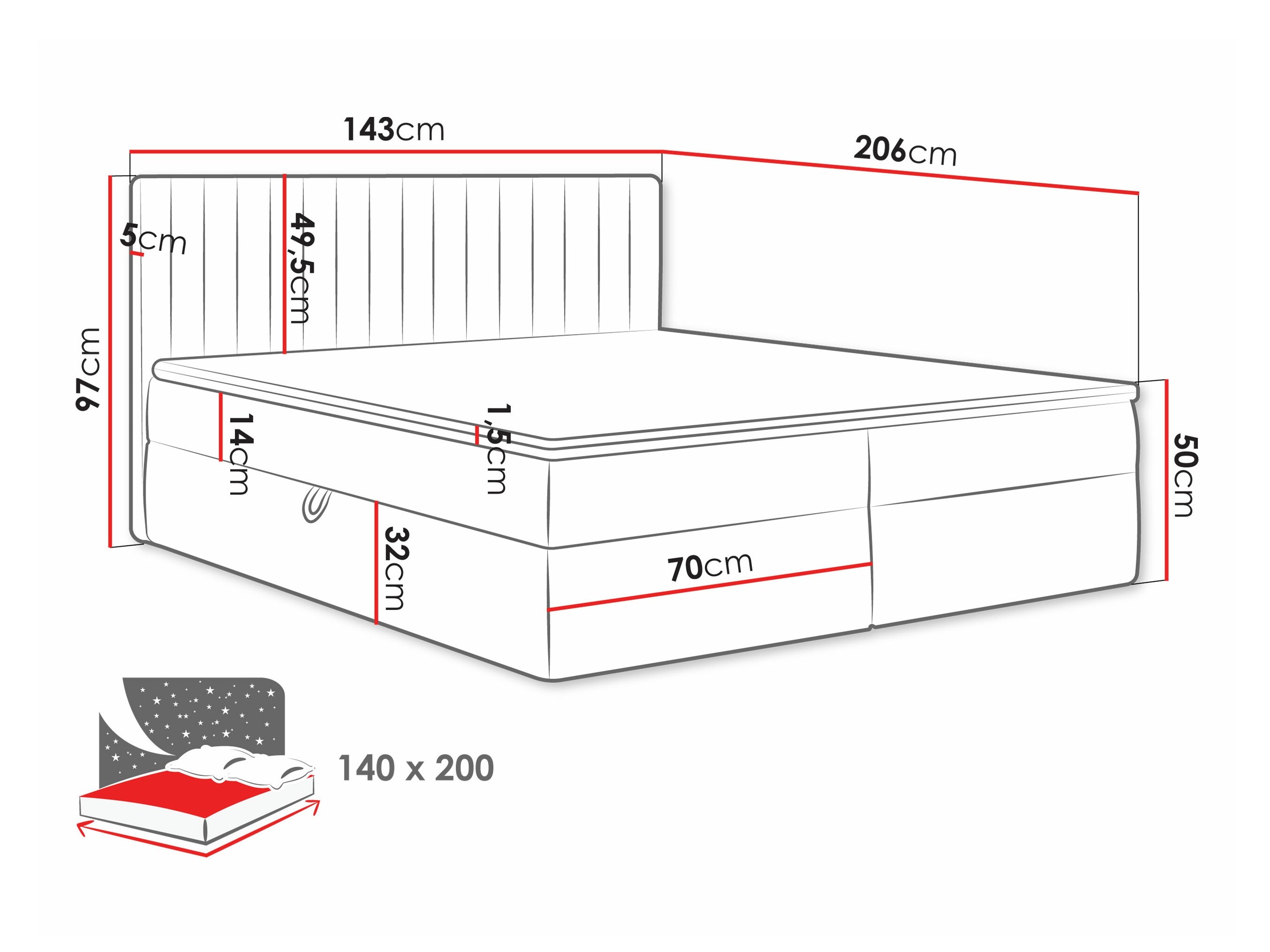 Boxspringbett Comfivo Apis I (Polo 872)