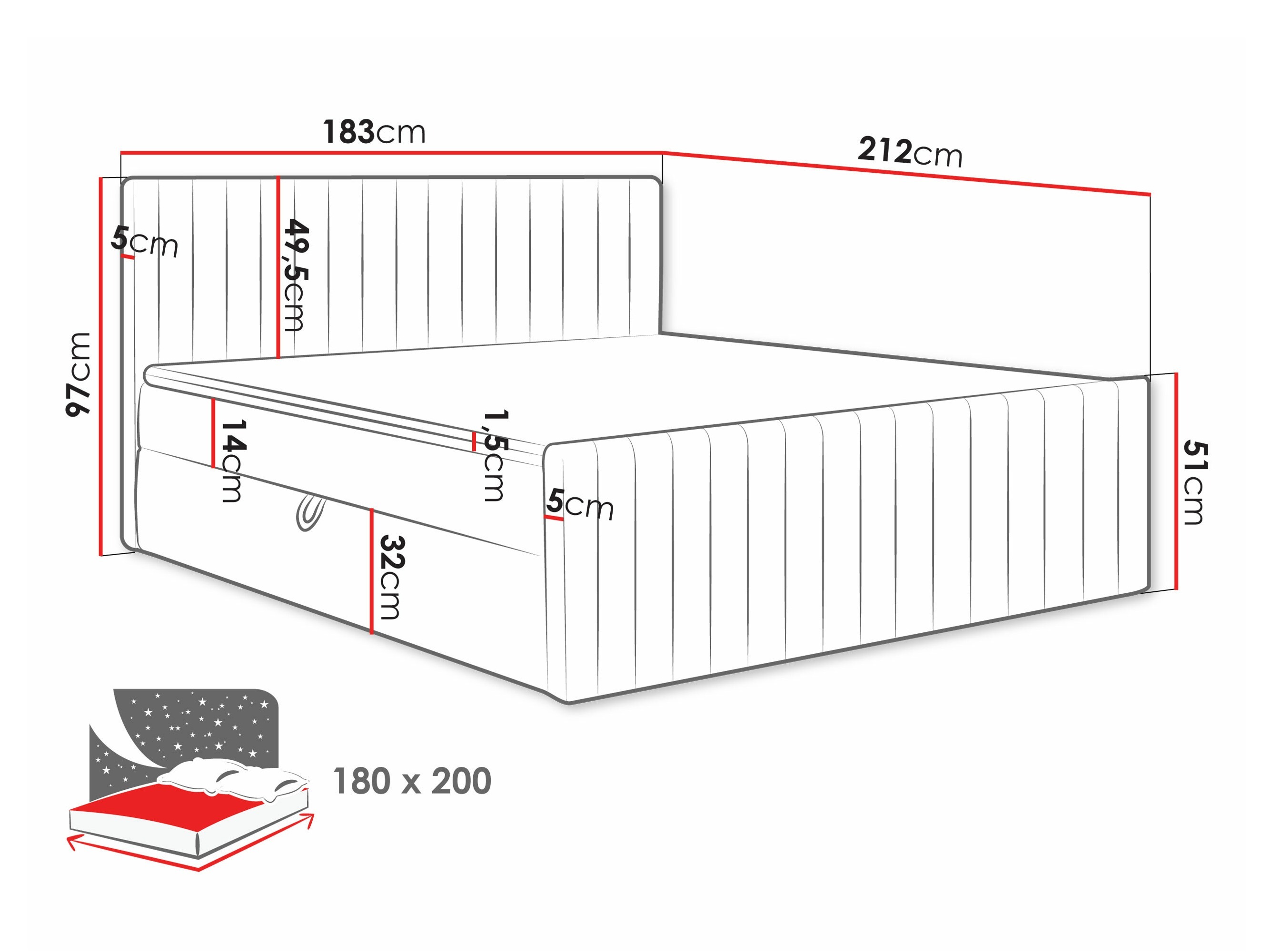 Boxspringbett Comfivo 482 (Manila 09)