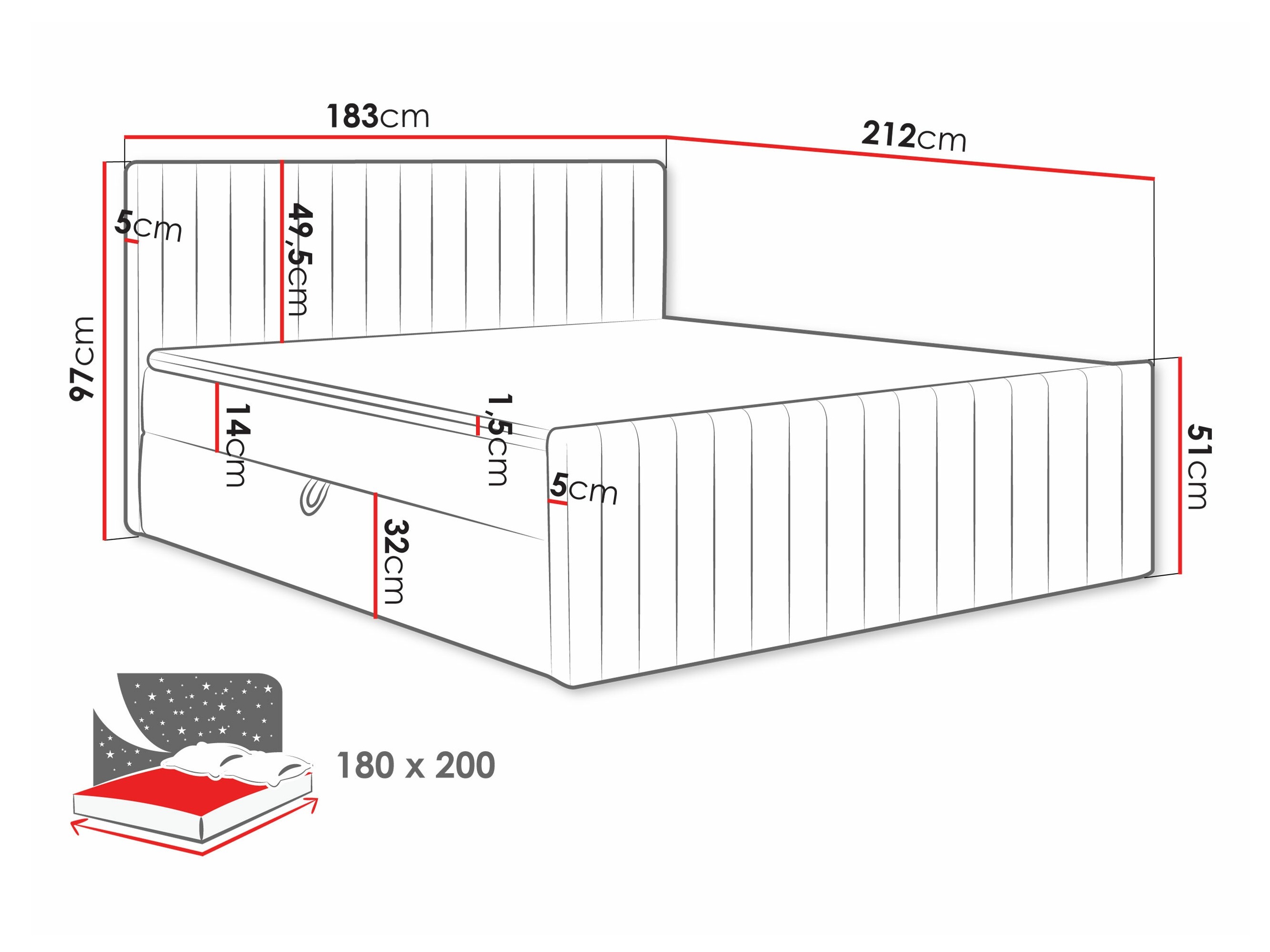 Boxspringbett Comfivo 482 (Manila 18)