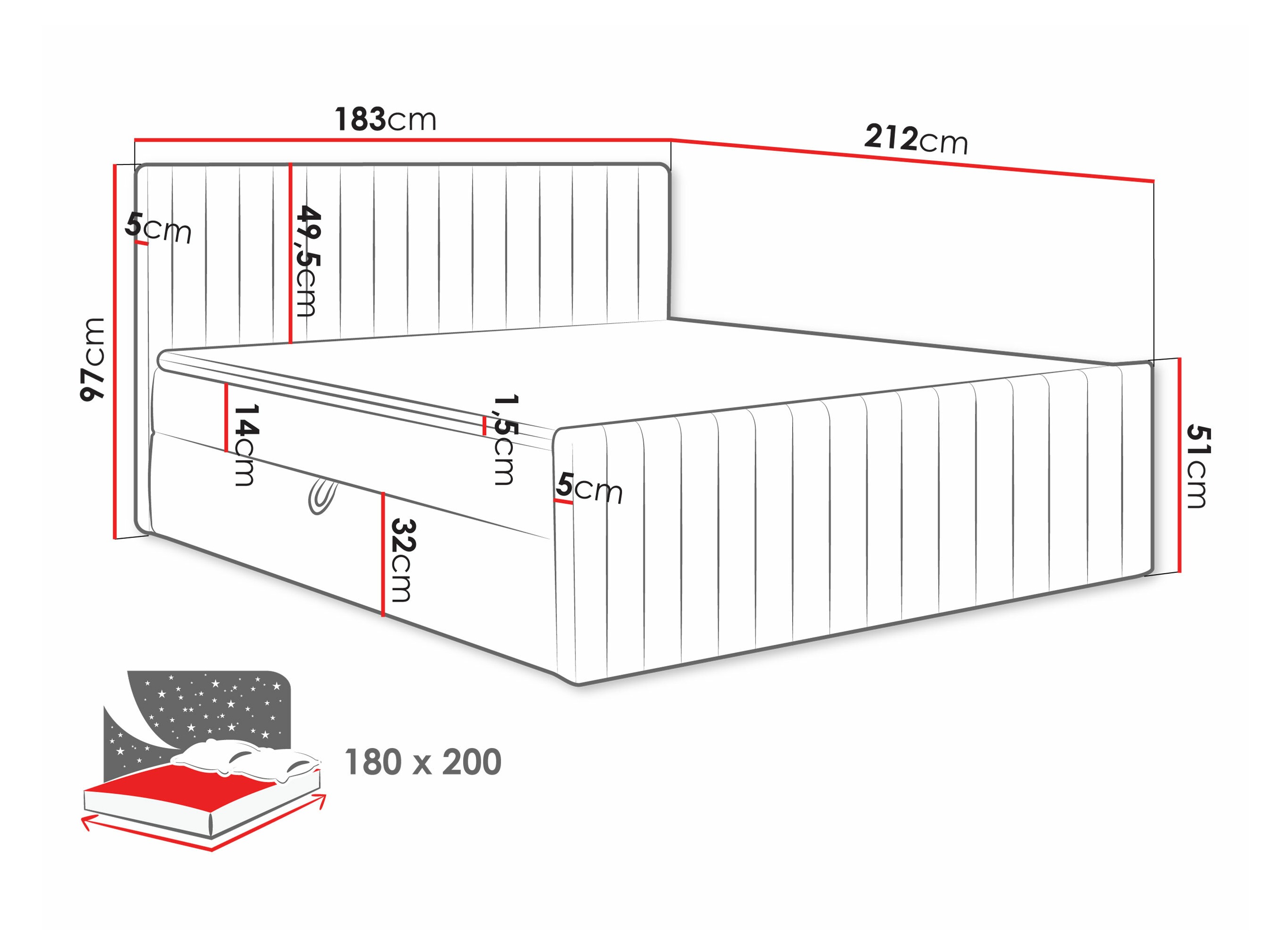 Boxspringbett Comfivo 482 (Manila 26)