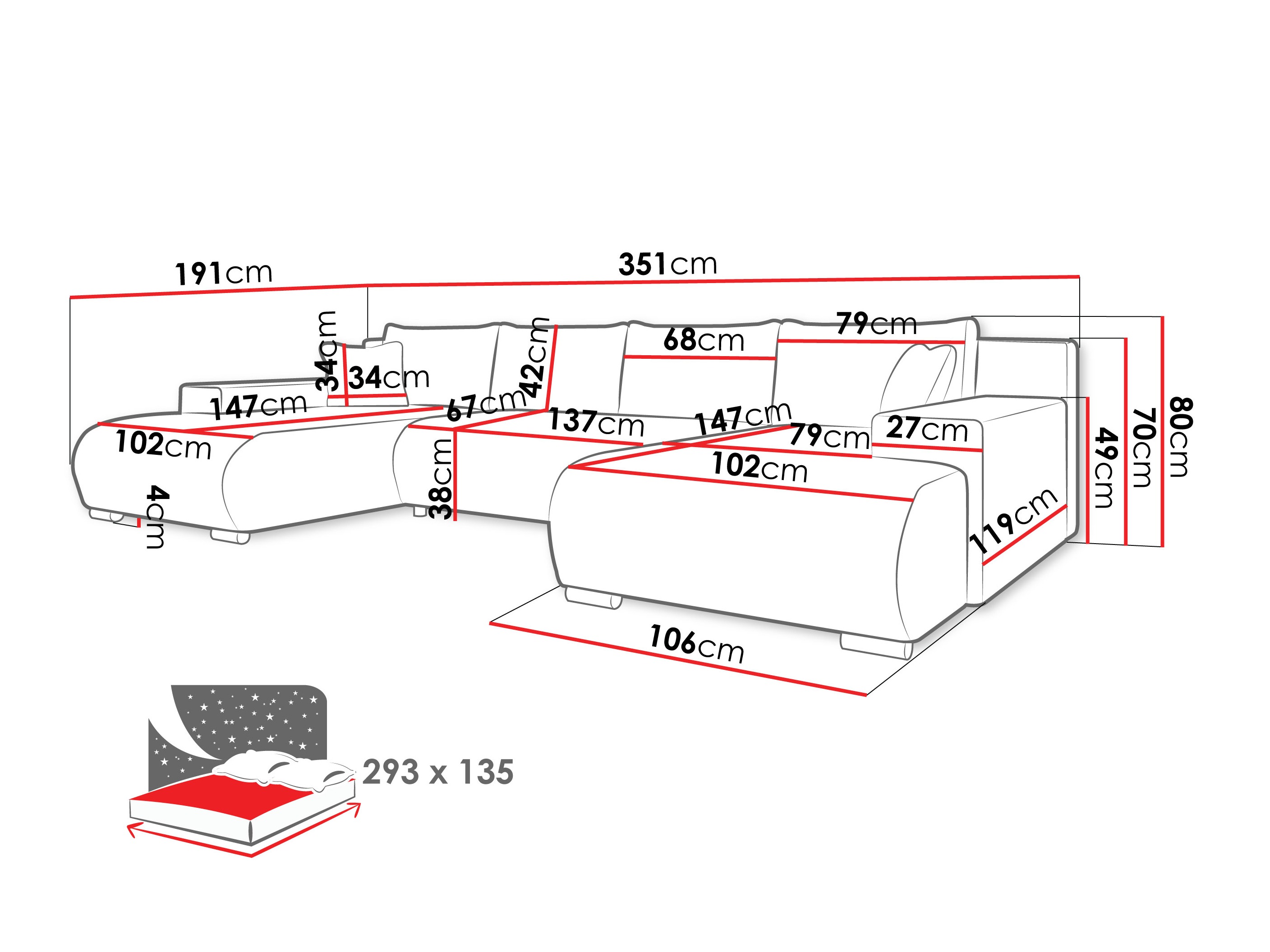 Ecksofa Comfivo 483 (Velo 635)