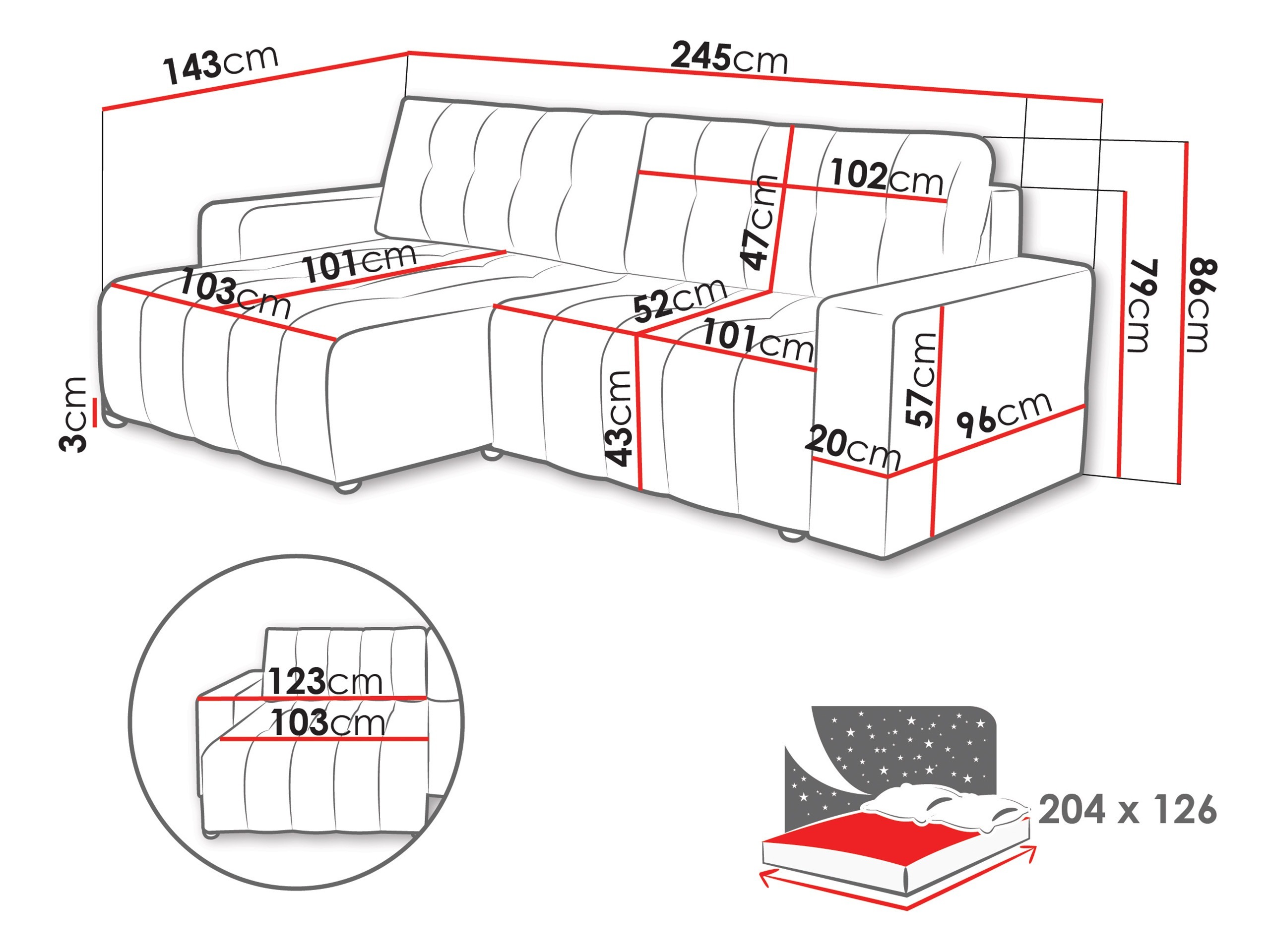 Ecksofa Cura (Bravo 02)