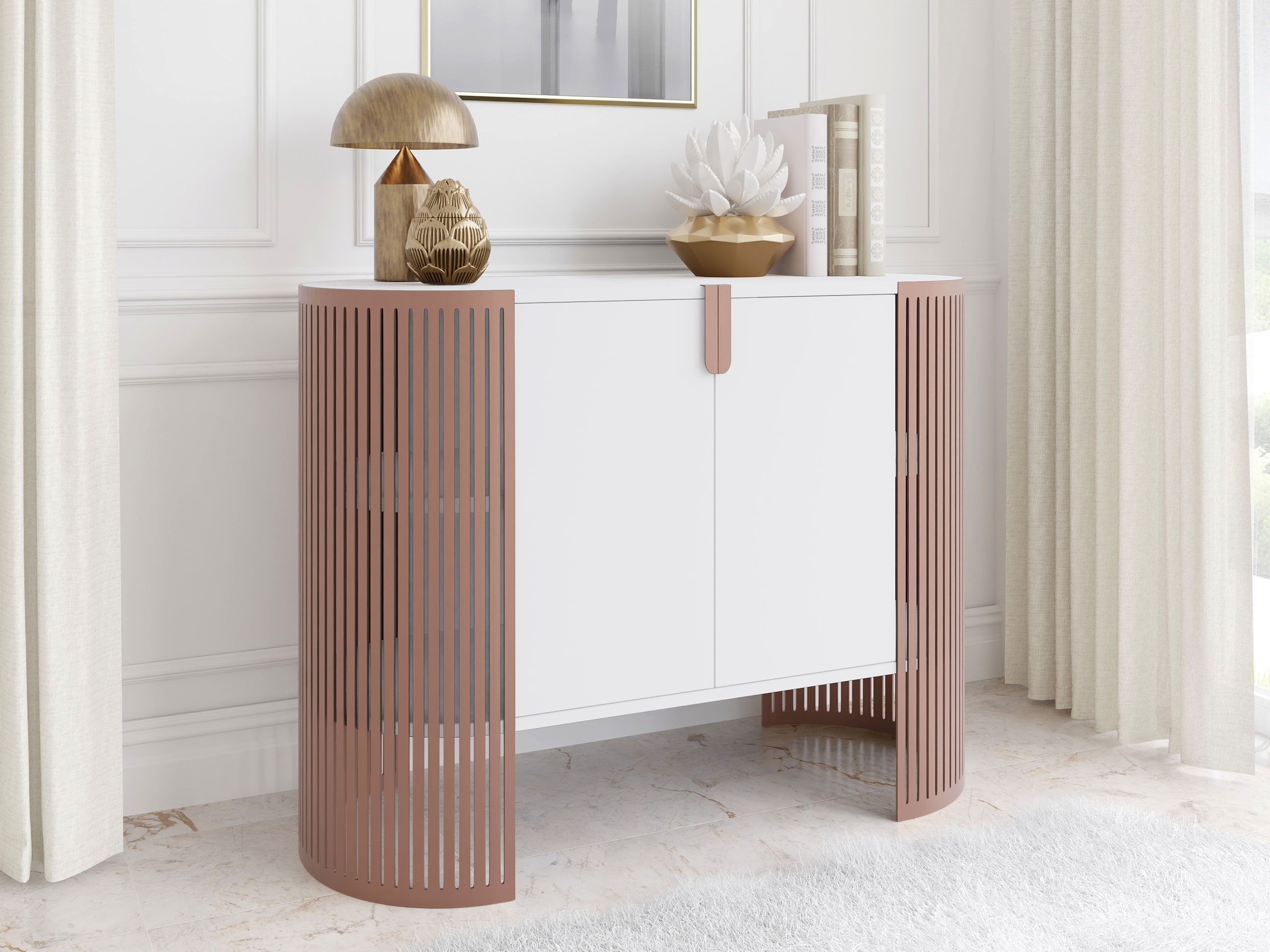Sideboard Civer I (Rosa + Weiß)