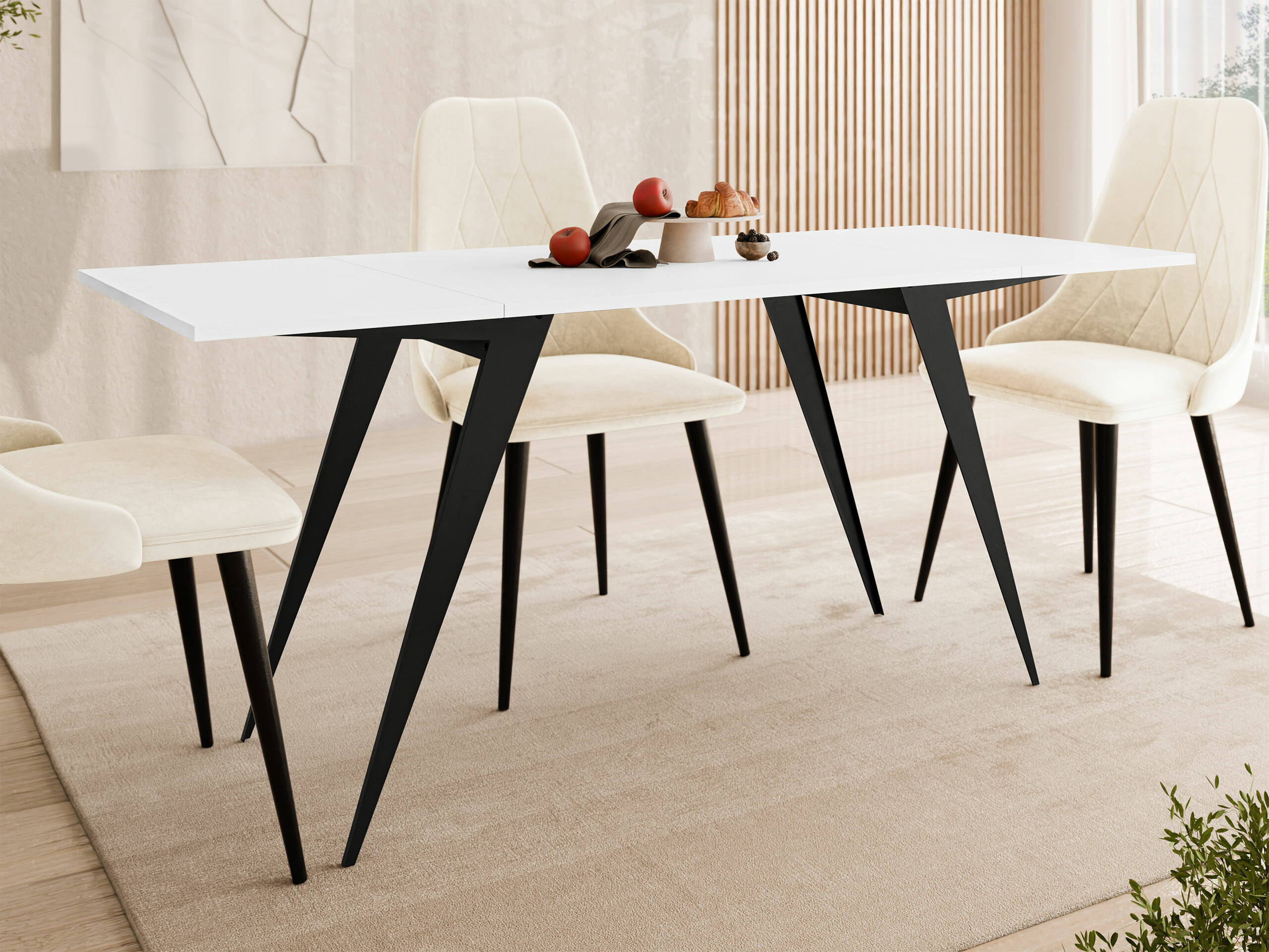 Couchtisch-Transformer Oswego 150 (Weiß + Schwarz)