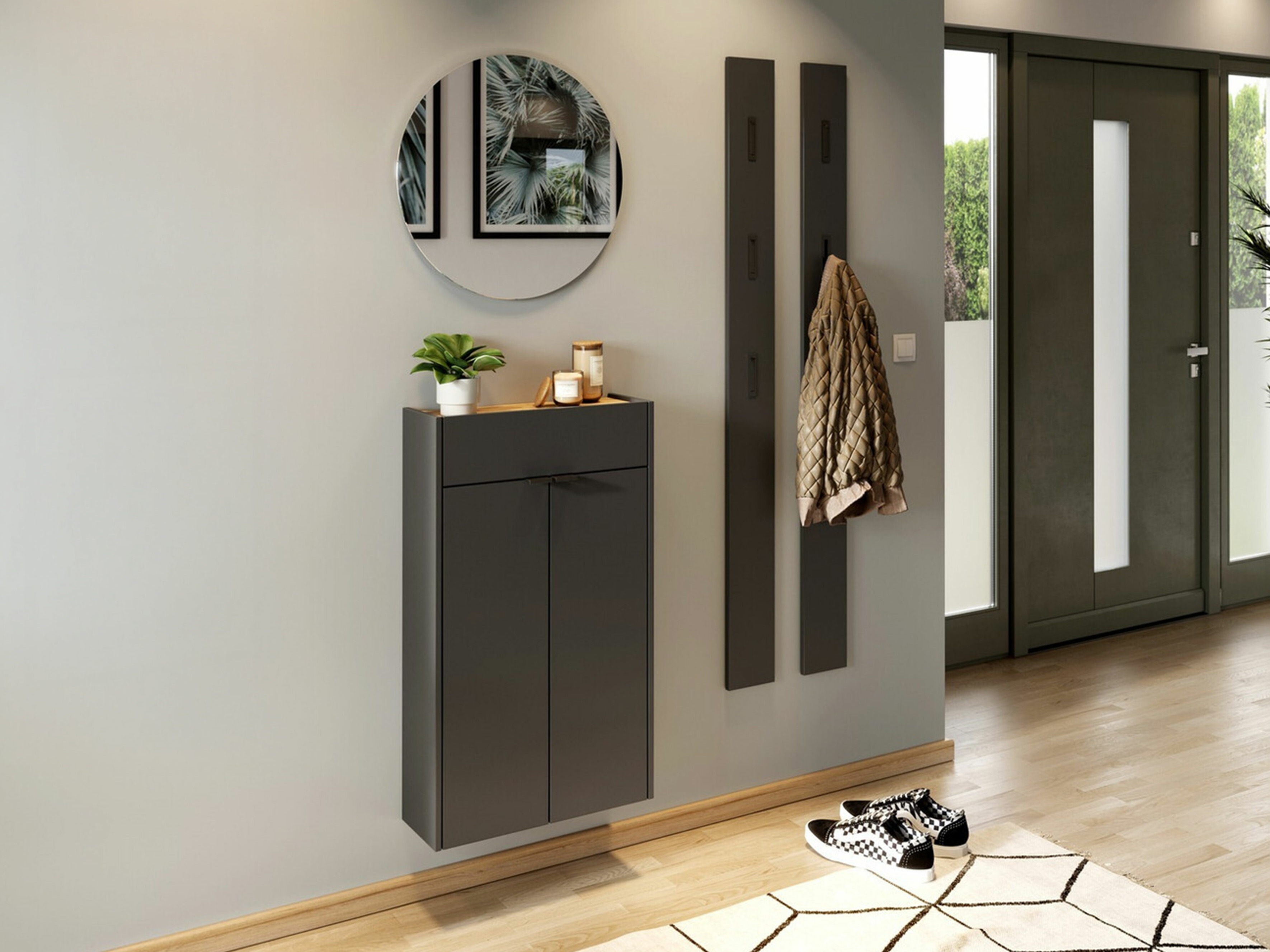 Flurgarnitur Cirsale 104 (Graphit + Navarra eichenholzoptik)