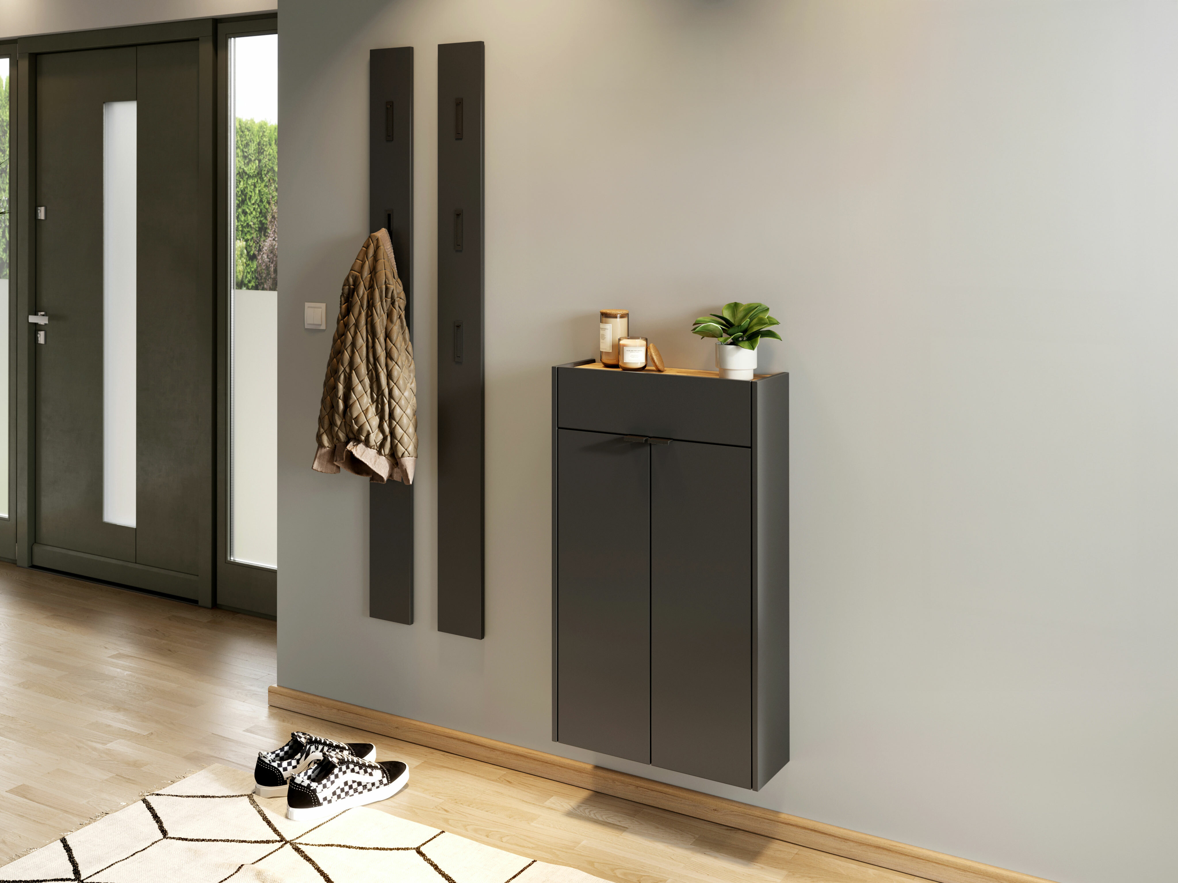 Flurgarnitur Cirsale 105 (Graphit + Navarra eichenholzoptik)