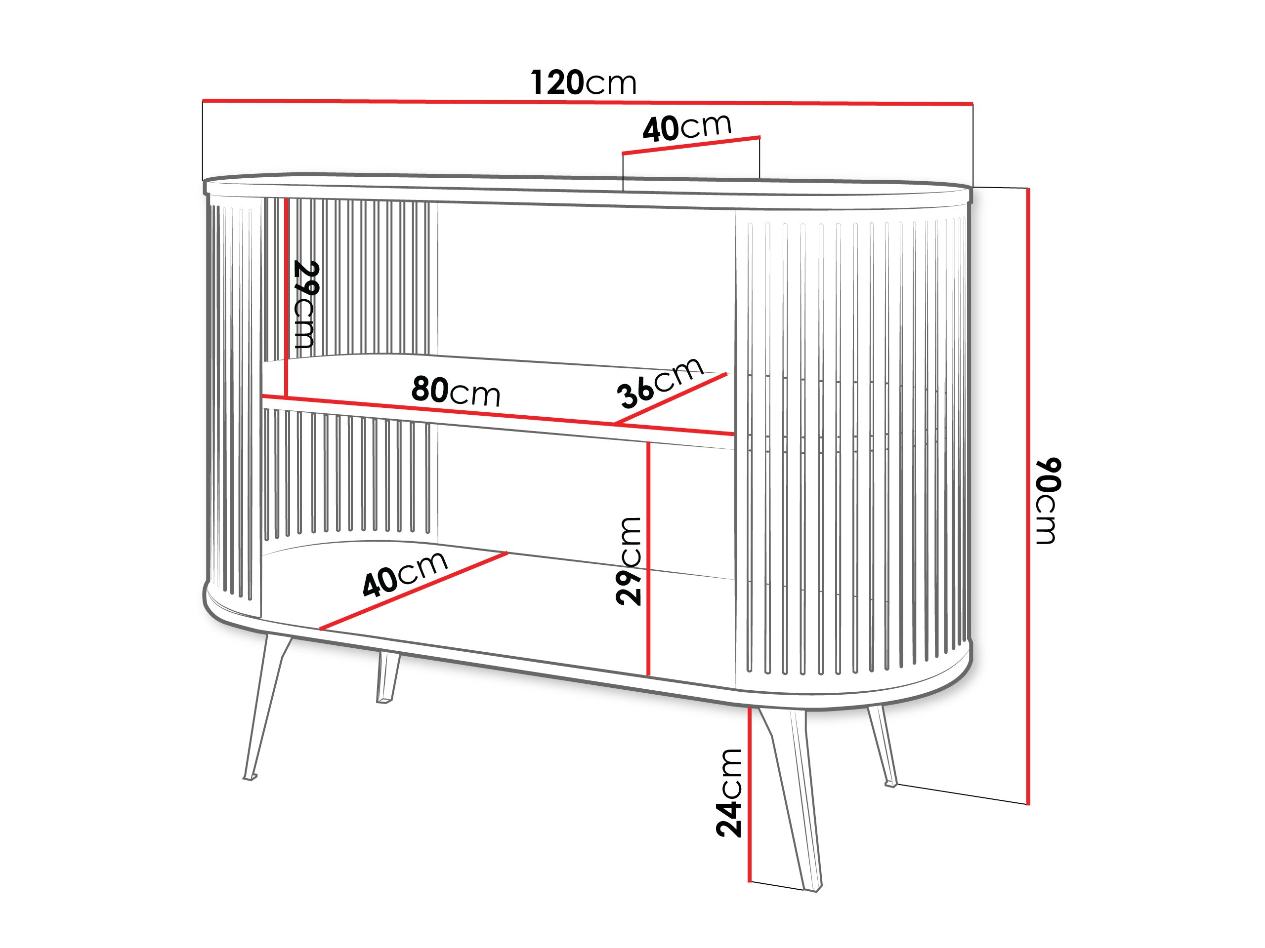 Regal Oswego 148 (Rosa + Weiß)