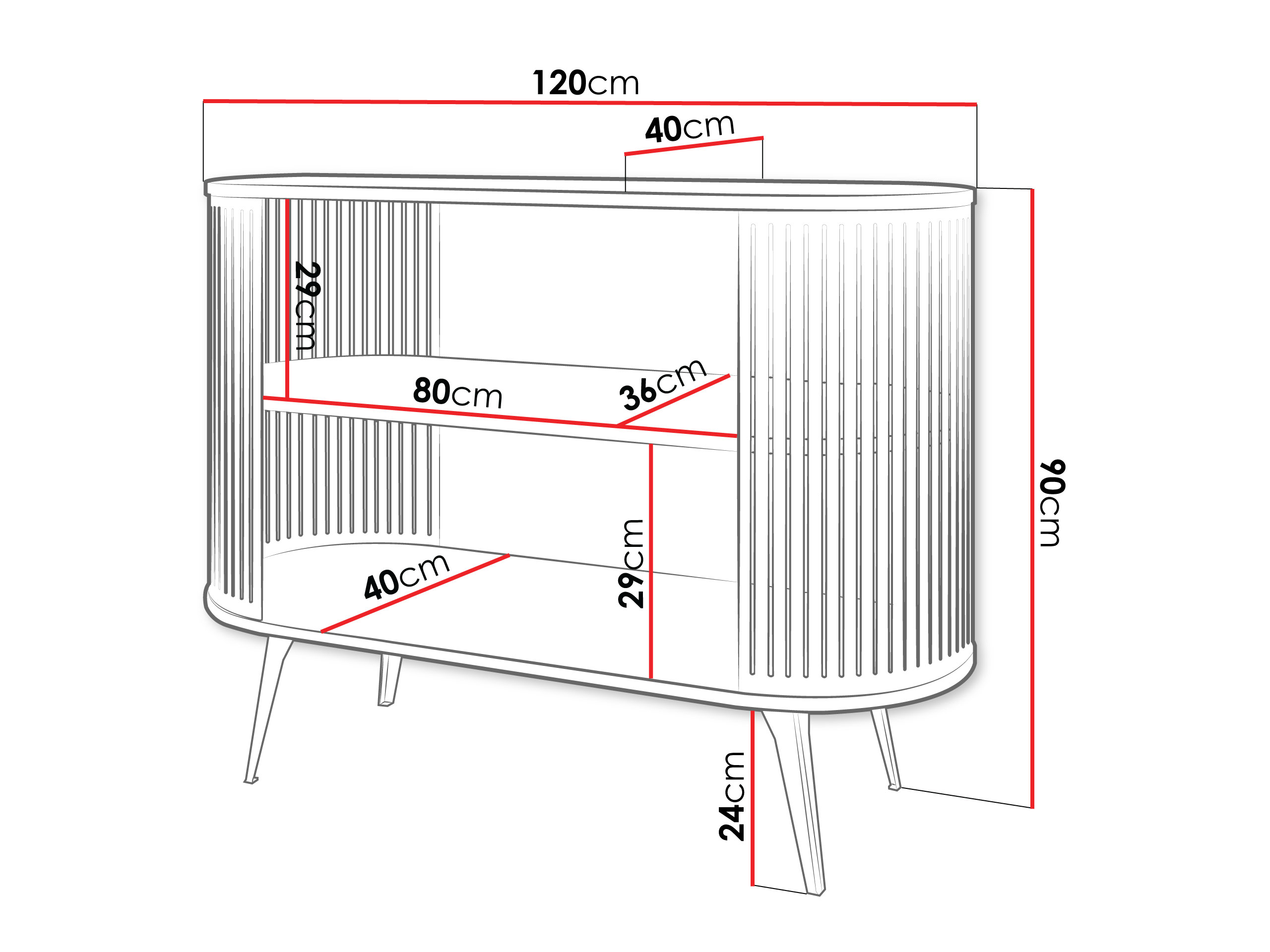 Regal Oswego 148 (Rosa + Weißer Marmor)